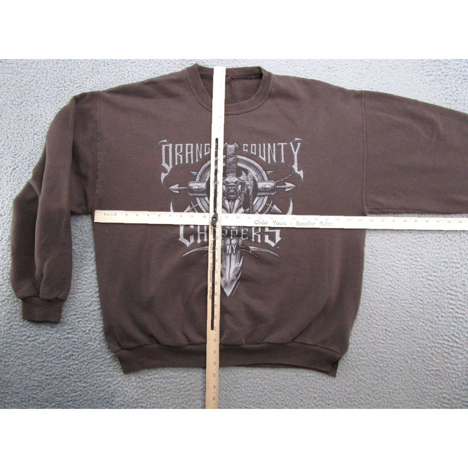 Thrasher Vintage Y2K Orange County Choppers THRASHED Sweatshirt Skater Grunge Pullover Hooded Men L Orange Growth? Size US L / EU 52-54 / 3 - 6 Thumbnail
