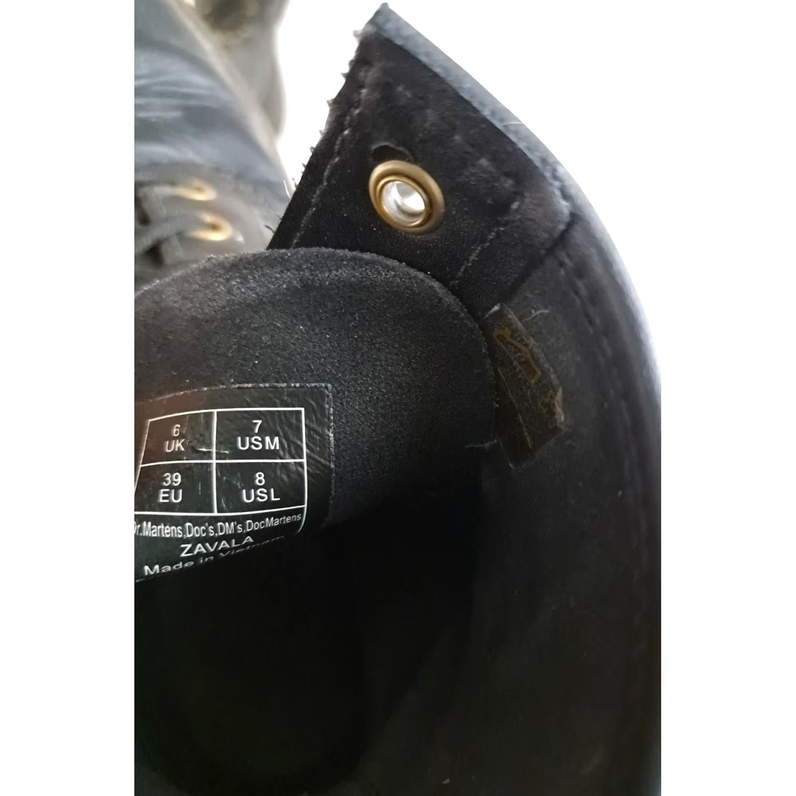 Dr. Martens VINTAGE Doc Martens Zavala Combat Boots Mens US 7 USW 8.5-9 EUC Leather Black 1460 Boots Combat Pattern Solid 14-12-3 Size US 7 / EU 40 - 3 Thumbnail