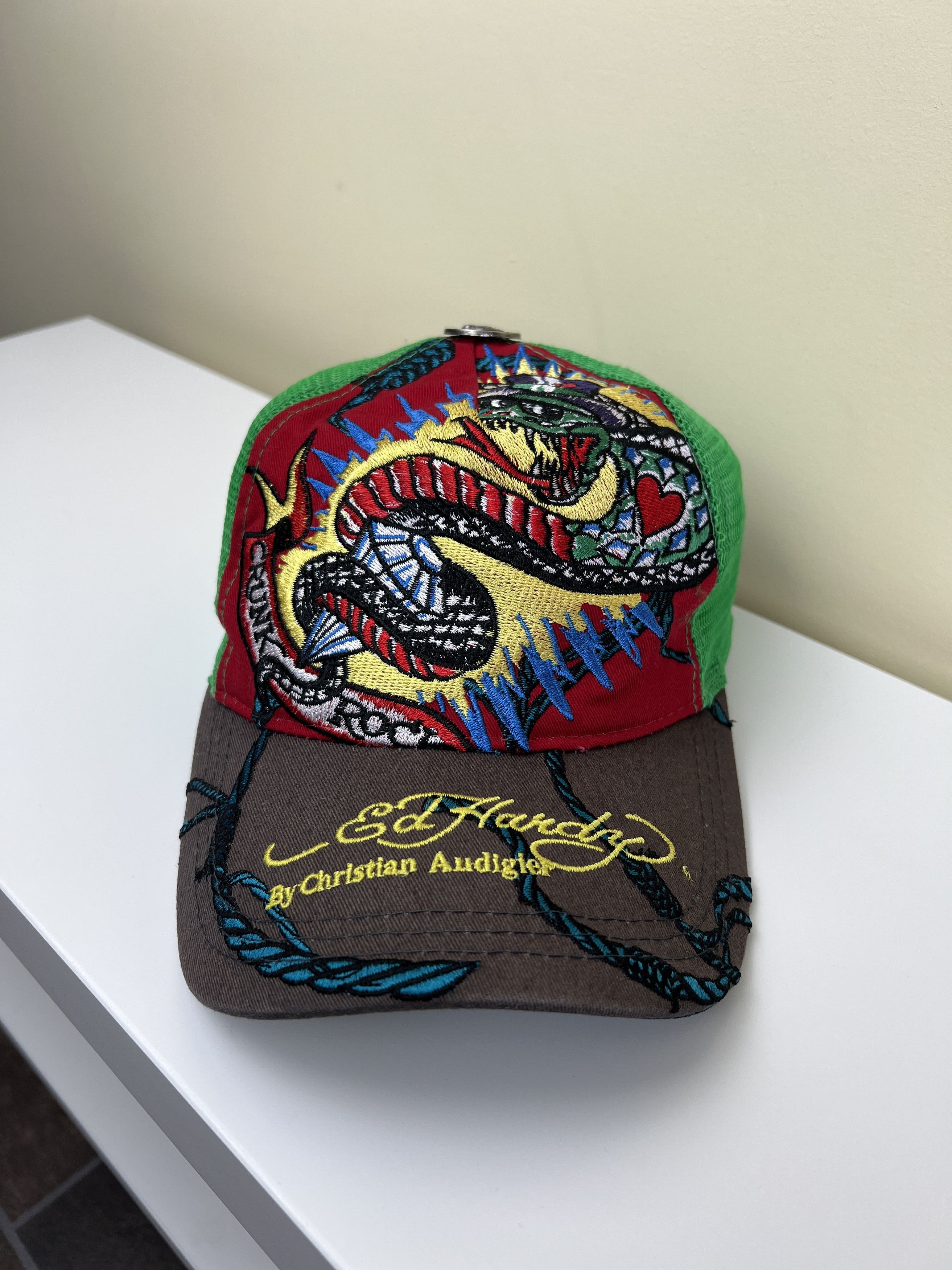 Ed Hardy Ed Hardy Dragon Snake Trucker Hat – Tattoo Y2K Mesh Cap Size ONE SIZE - 2 Thumbnail