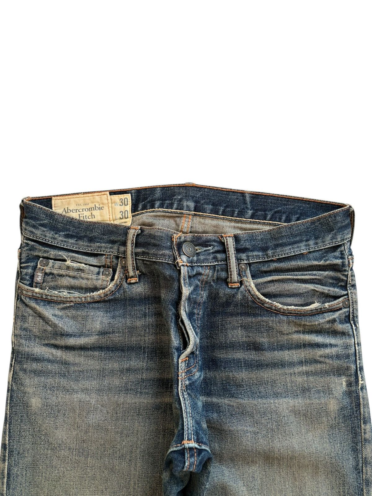 Abercrombie & Fitch Vintage Abercrombie Rusty Mud Wash Ripped Loose Jeans Size US 30 / EU 46 - 4 Thumbnail