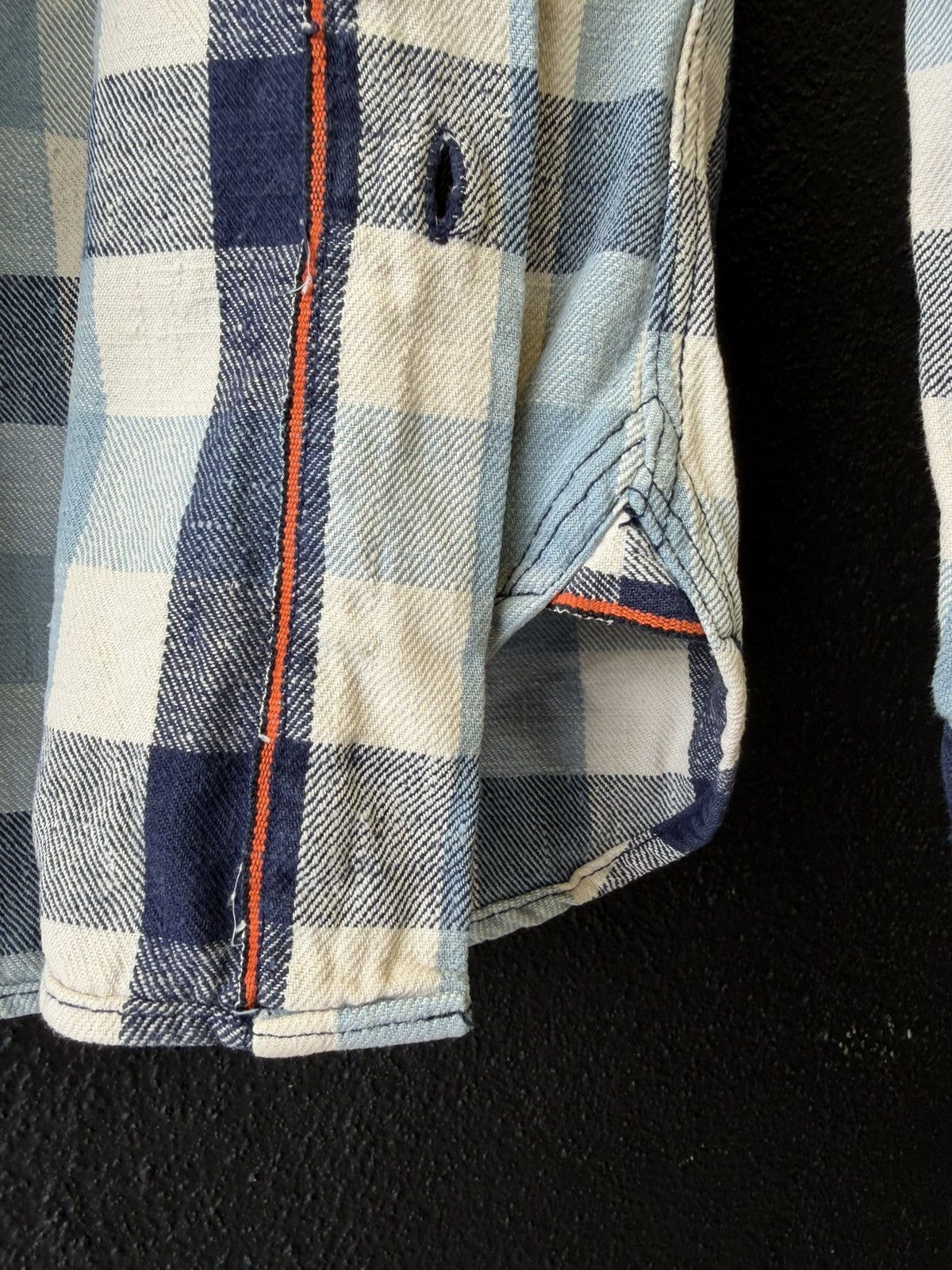 OMNIGOD OMNIGOD Selvedge Denim Plaid Flannel Shirt Size S / US 4 / IT 40 - 5 Thumbnail