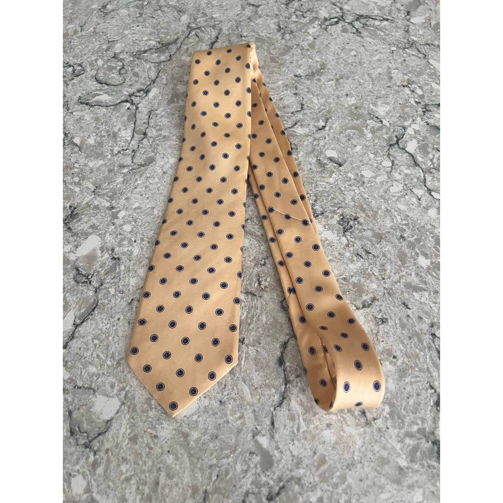 Vintage Vintage Adolfo 100% Imported Silk Men's Neck Tie Yellow Size ONE SIZE - 7 Thumbnail