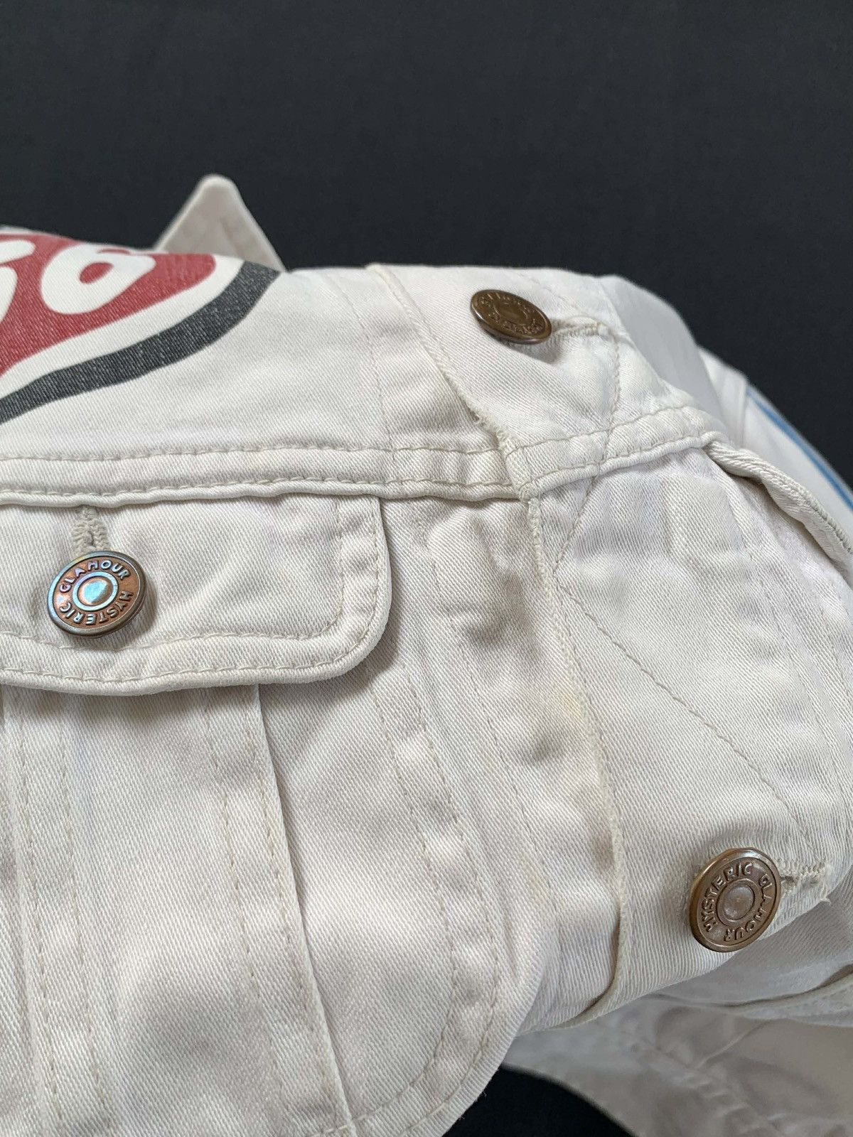 Hysteric Glamour Hysteric Glamour “Hysterics 666” White Denim Jacket Graphic Size US S / EU 44-46 / 1 - 5 Thumbnail