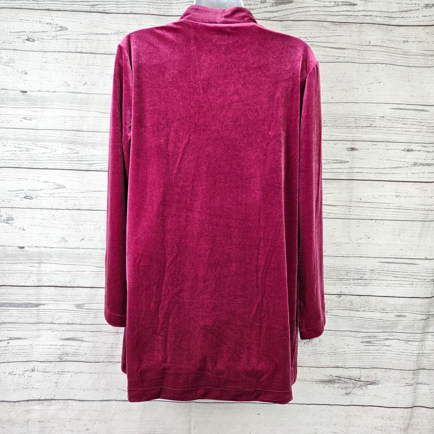 Vintage Chico's Womens Velvet Polished Tunic Sz Large Electric Magenta Long Sleeve Blouse Tunic Womens/Adult Large Pink Velvet Solid 30" 23" 21" Size L / US 10 / IT 46 - 3 Thumbnail