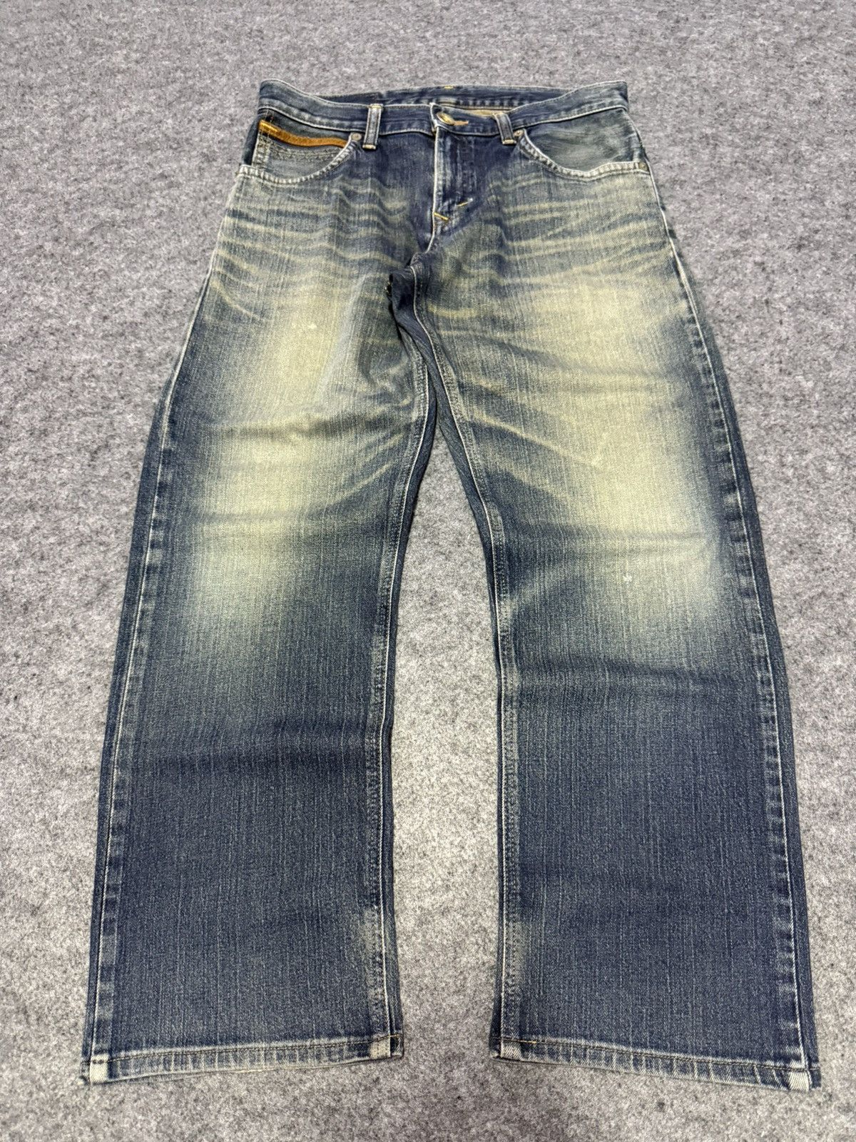 Edwin 2000s Edwin XV Leather Trimmed Muddy Wash Loose Jeans Size US 32 / EU 48 - 2 Thumbnail