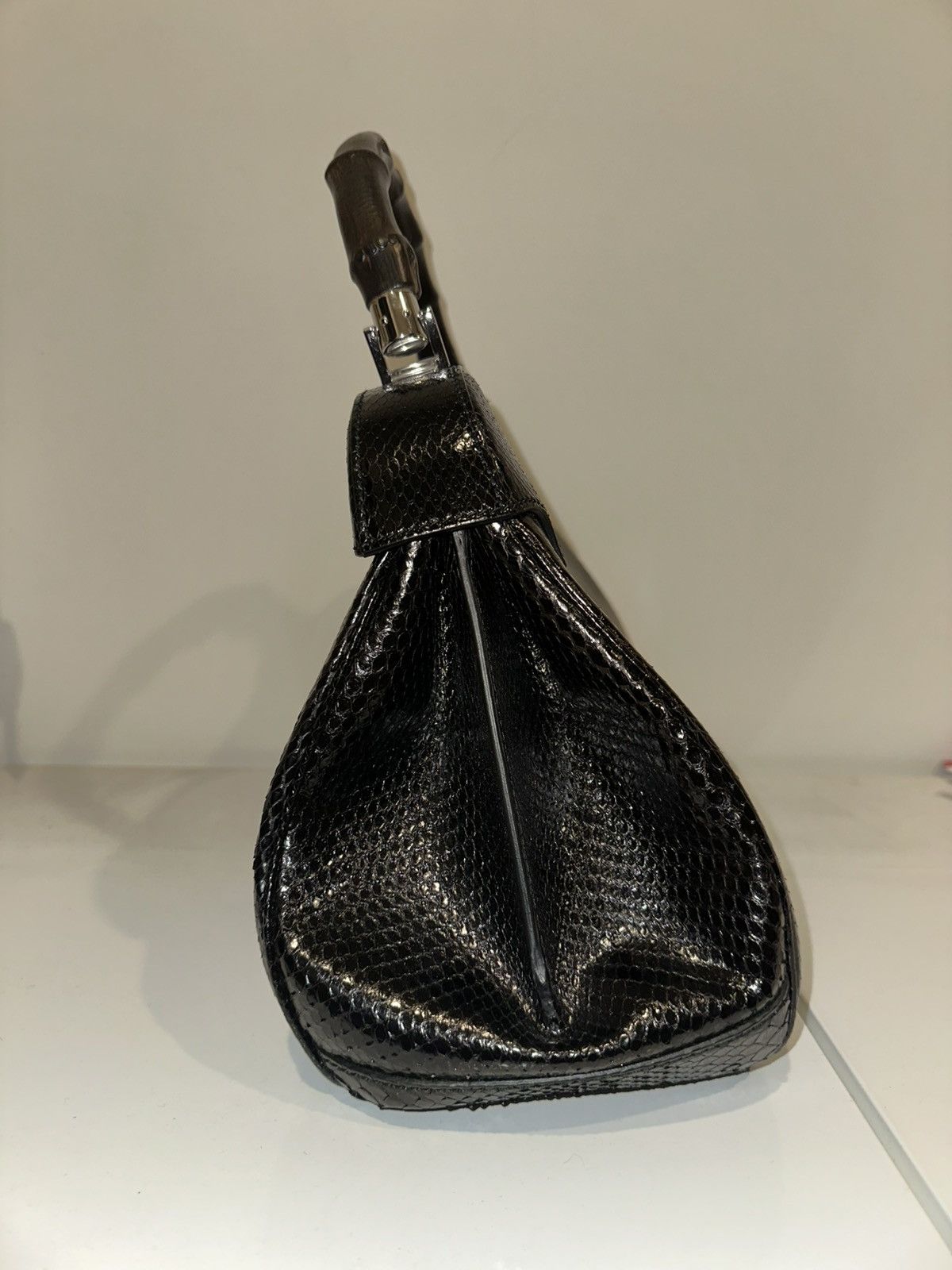Gucci × Vintage Gucci Black Python Lady Lock Large handle bag Size ONE SIZE - 2 Thumbnail
