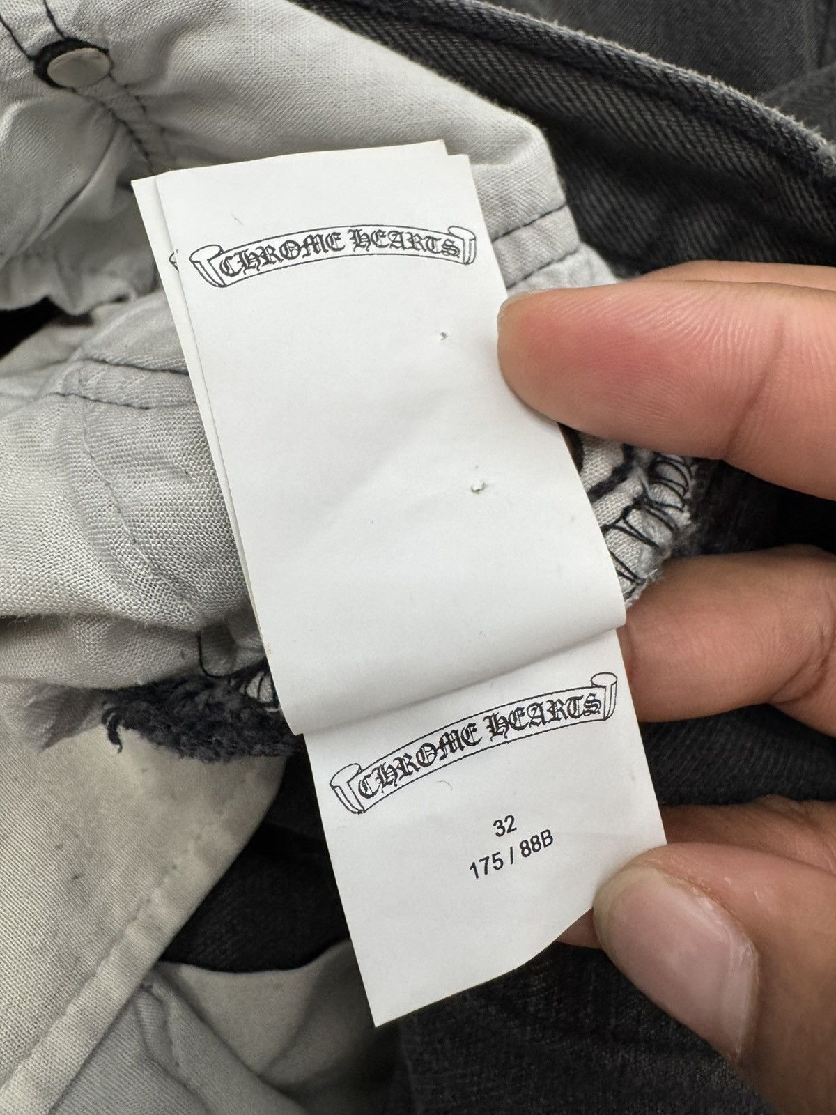 Chrome Hearts CHROME HEARTS BLACK LEATHER CROSS PATCH GREY LEVIS JEANS Size US 32 / EU 48 - 7 Thumbnail
