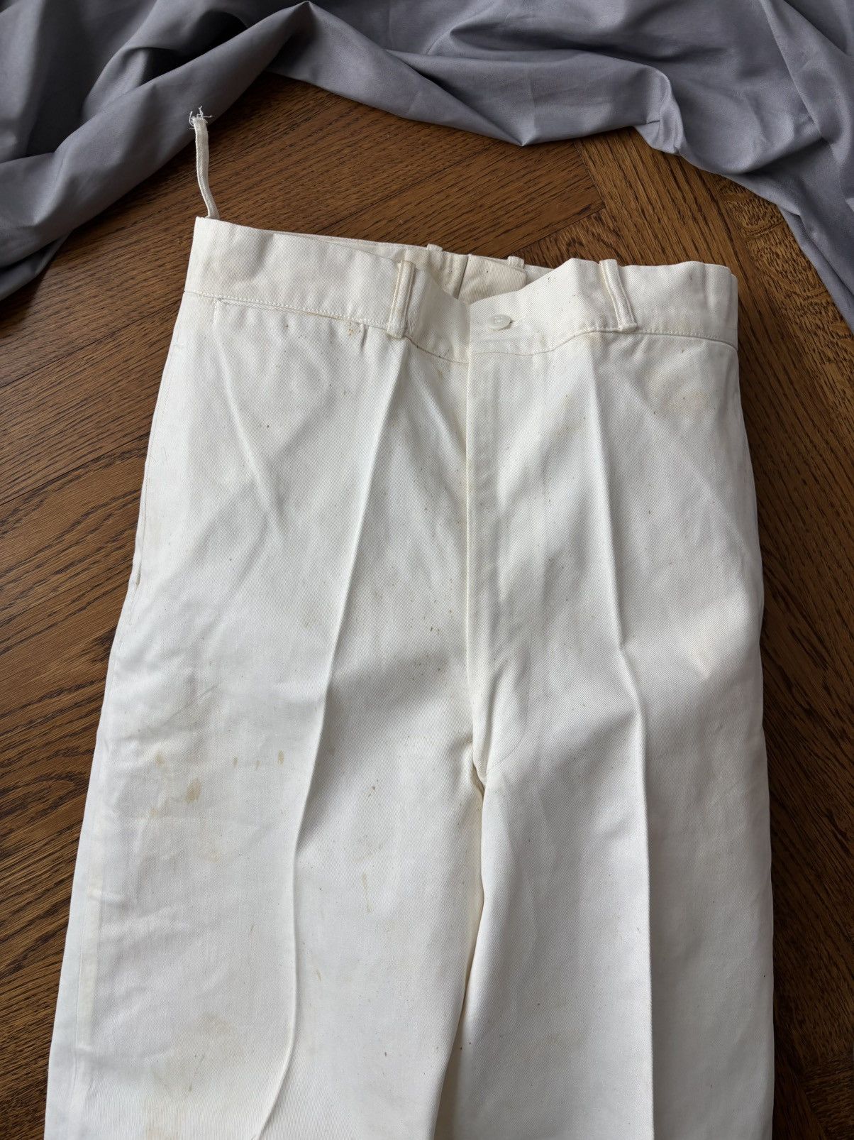 Vintage 1950s Trousers Vintage Dress Pants RCN Navy WW2 Structured Size 34R - 14 Thumbnail