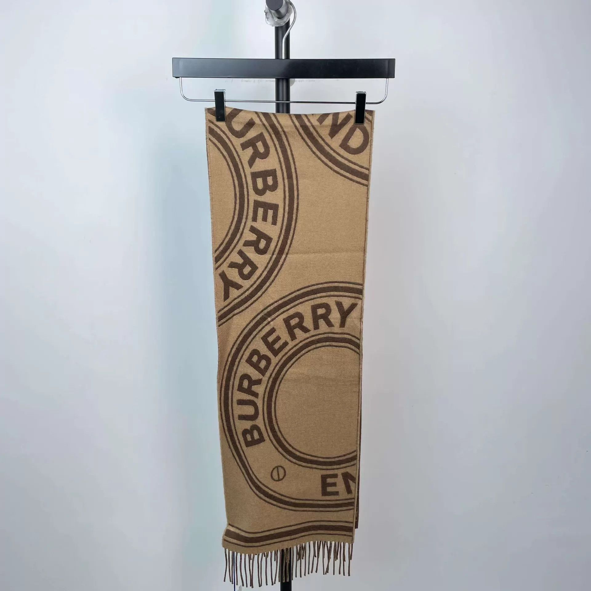 Burberry BURBERRY Camel Wool Scarf 168/28 Size ONE SIZE - 2 Thumbnail