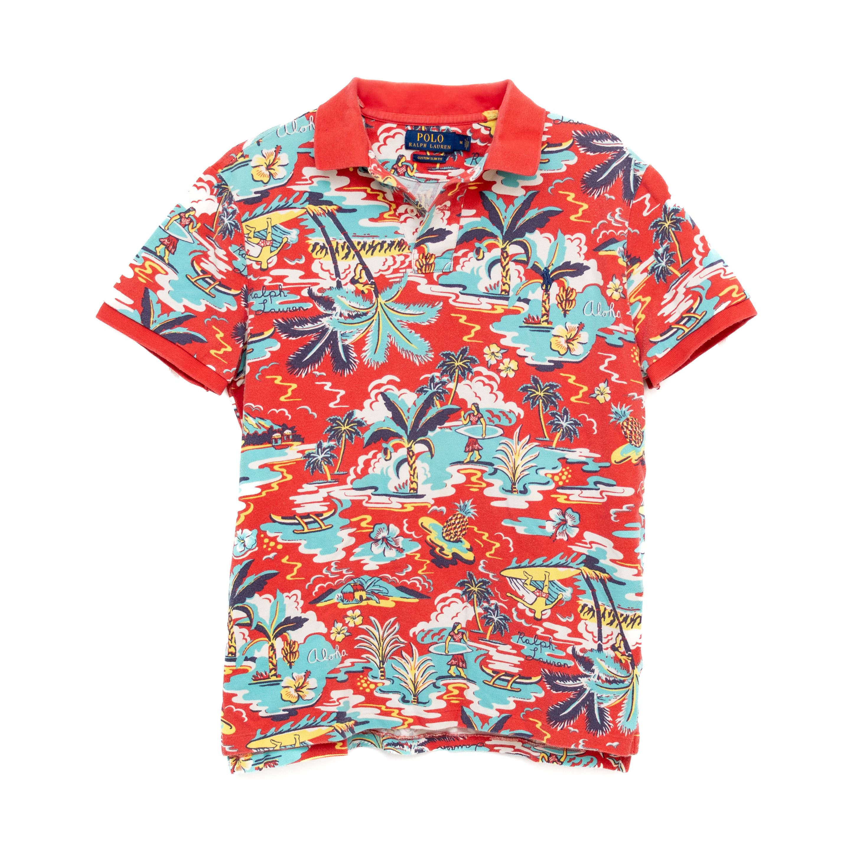 Polo Ralph Lauren Polo Ralph Lauren Slim Fit Hawaiian Print Polo Shirt Size M Size US M / EU 48-50 / 2 - 1 Thumbnail