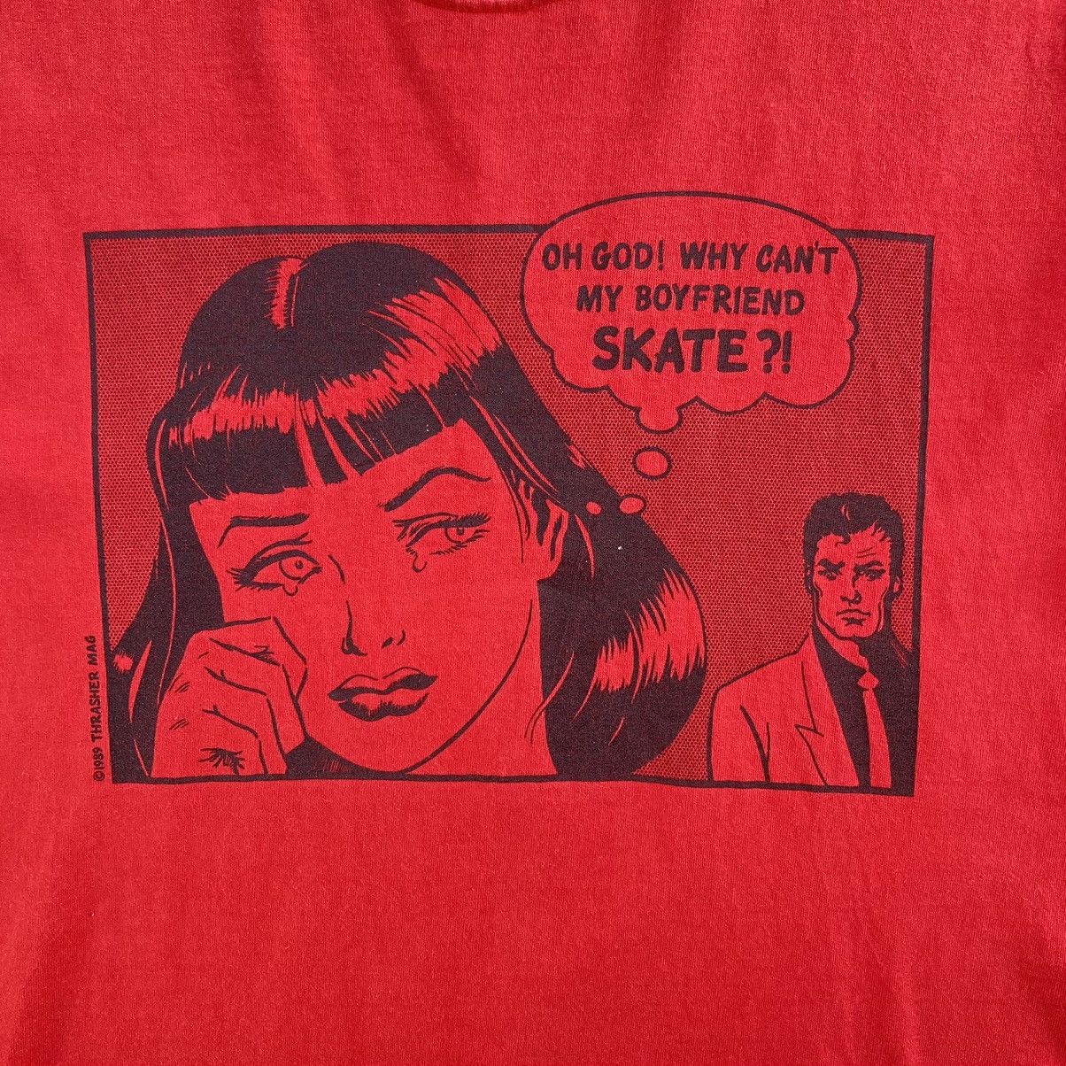 Vintage Sick🔥Vintage 1989 Thrasher Magazine My Boyfriend Skate Tees Size US M / EU 48-50 / 2 - 3 Thumbnail