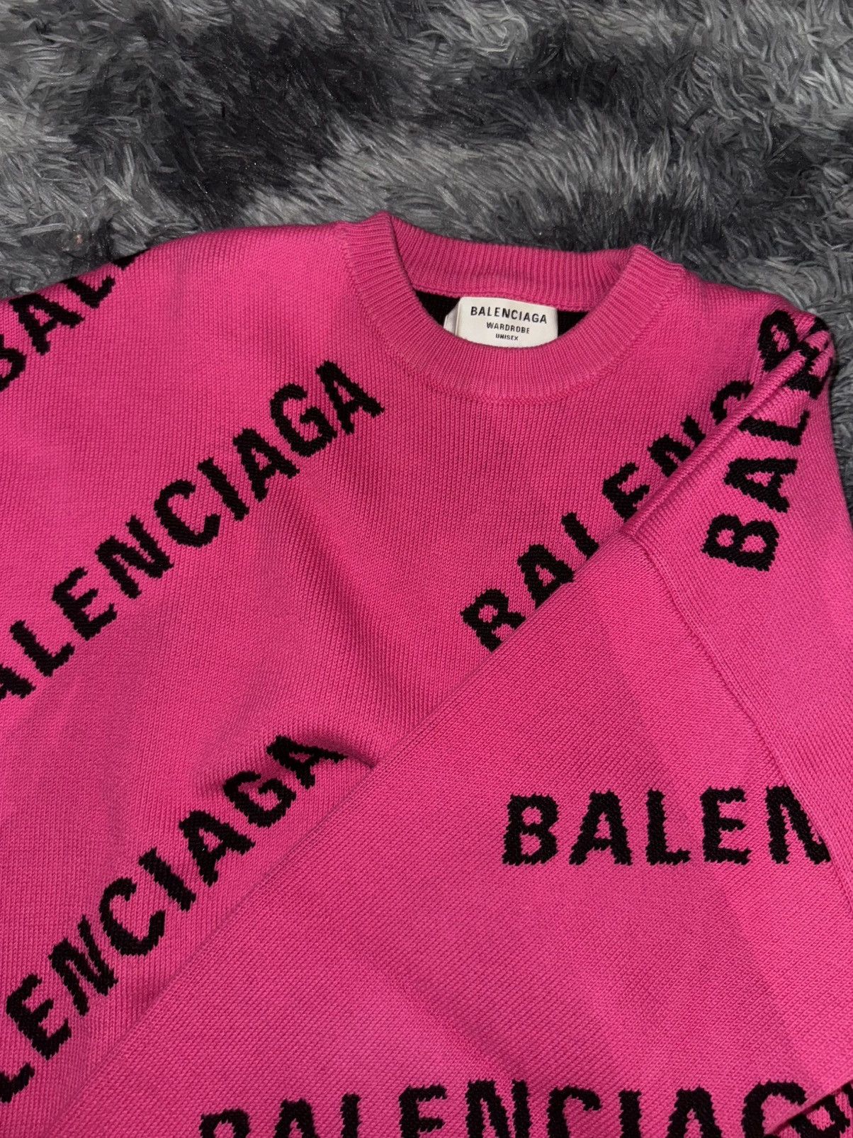 Balenciaga Pink balenciaga logo knit Size US XS / EU 42 / 0 - 4 Thumbnail