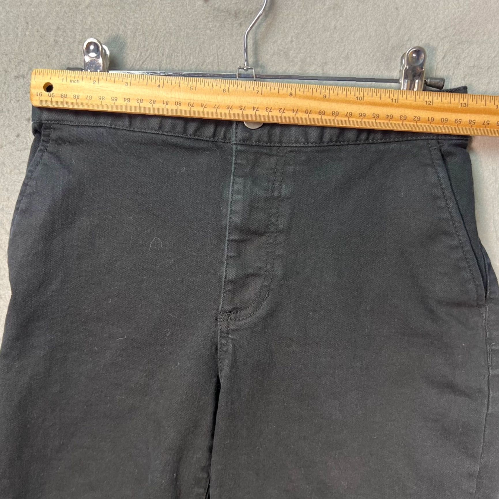 Oak + Fort Oak + Fort Womens Medium Black Cropped Wide-Leg Pants Cotton Blend Size 32" / US 10 / IT 46 - 5 Thumbnail
