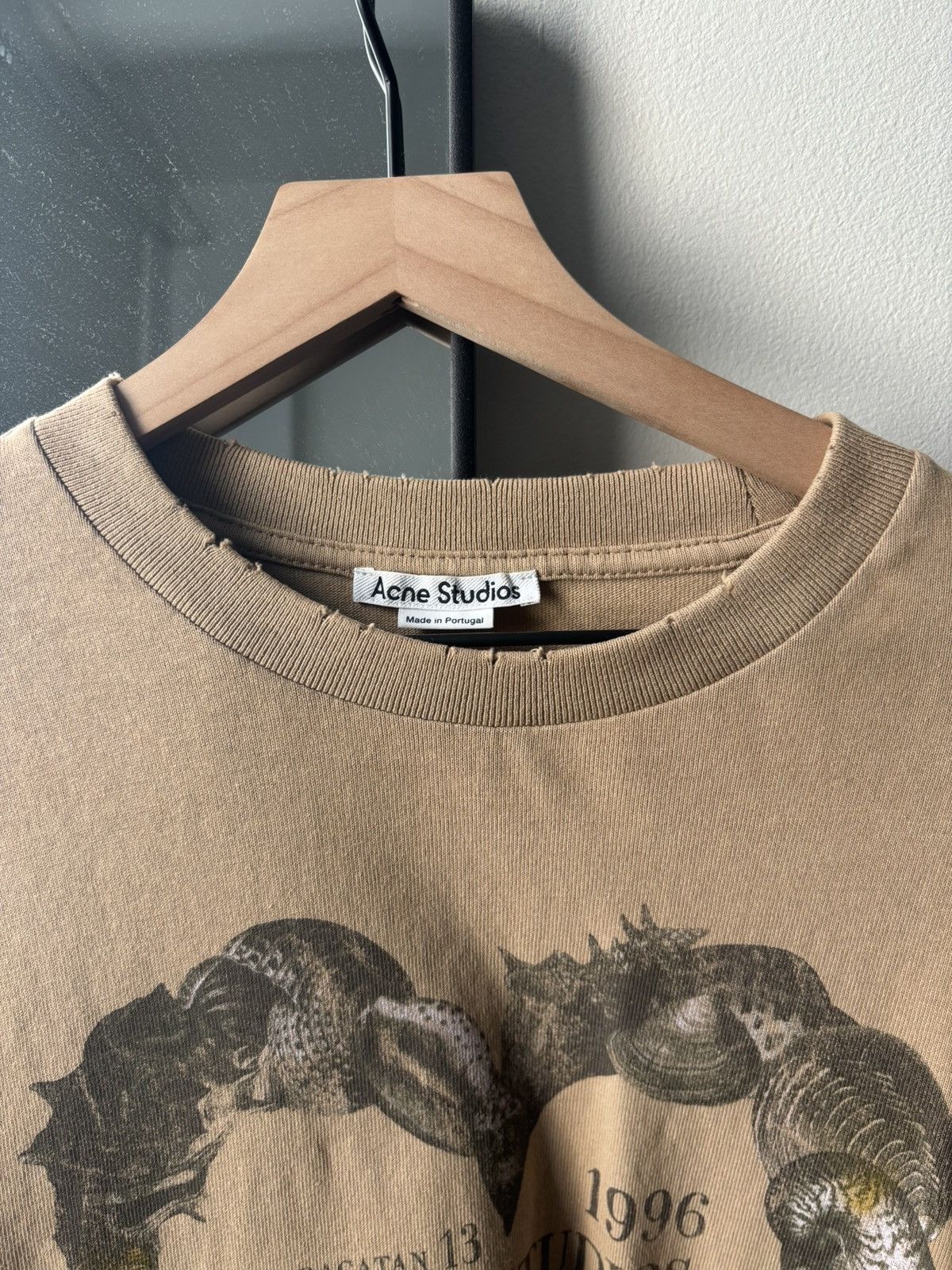 Acne Studios beige mesh layered long sleeve tee Size US S / EU 44-46 / 1 - 2 Thumbnail