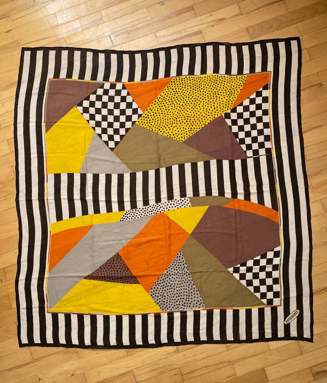 Missoni Vintage Missoni Geometric Print Silk Shawl Scarf Size ONE SIZE - 1 Thumbnail