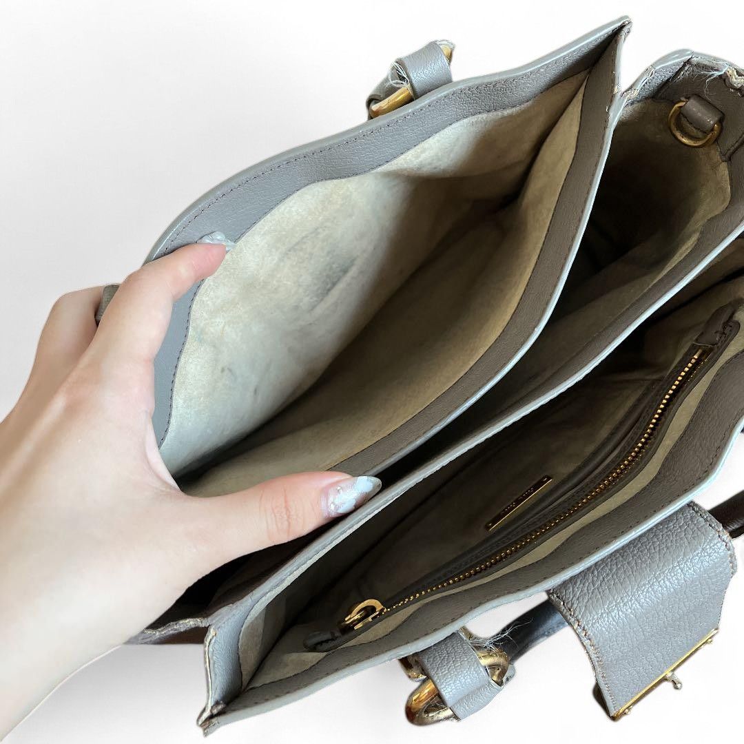 Miu Miu Miu Miu - Madras Leather Handbag Gray Shoulder Bag Size ONE SIZE - 6 Thumbnail