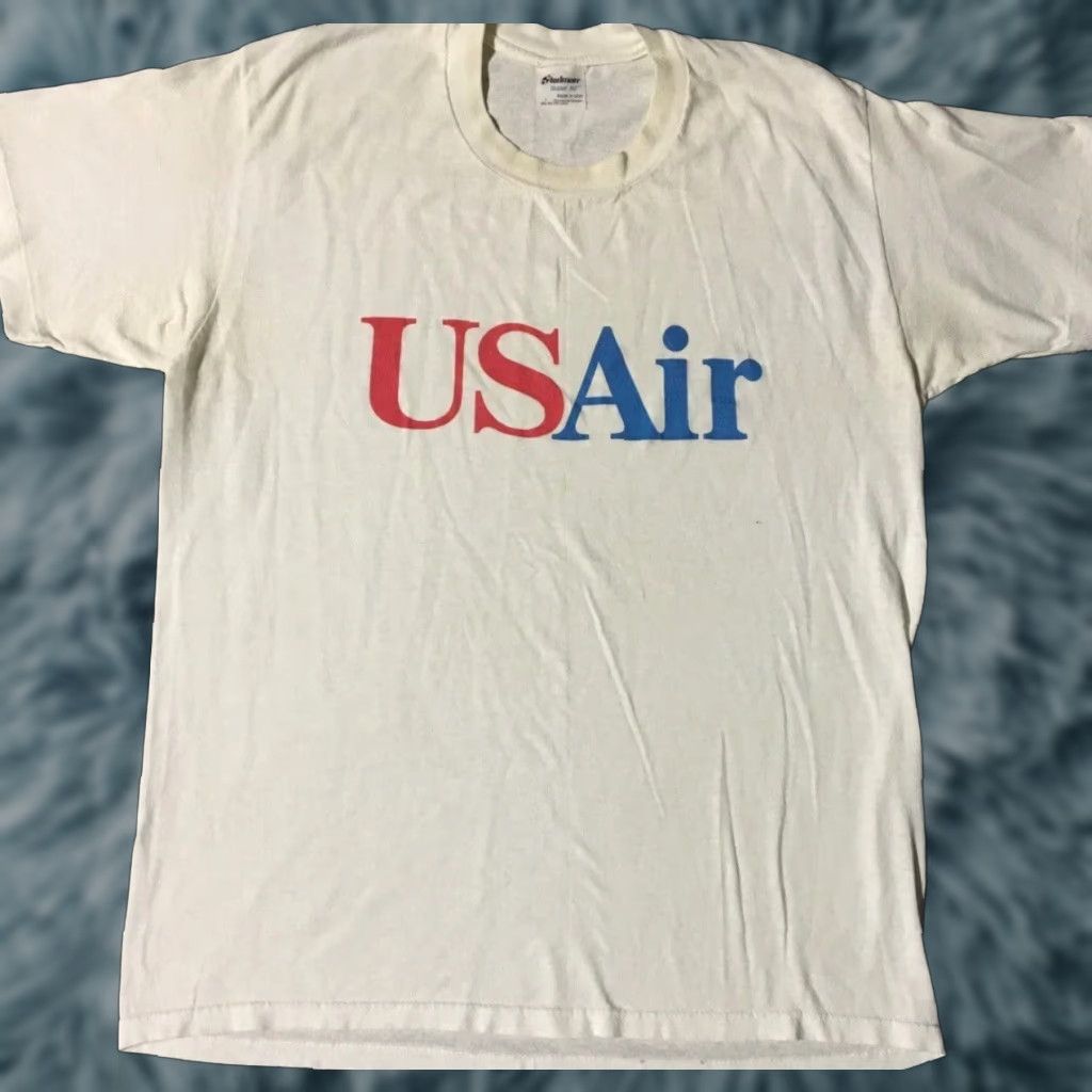 Vintage VINTAGE US Air Promo Shirt M White 80s 90s Plane Aviation USAir Grunge Single Stitch Mens T-Shirt Size US M / EU 48-50 / 2 - 1 Thumbnail