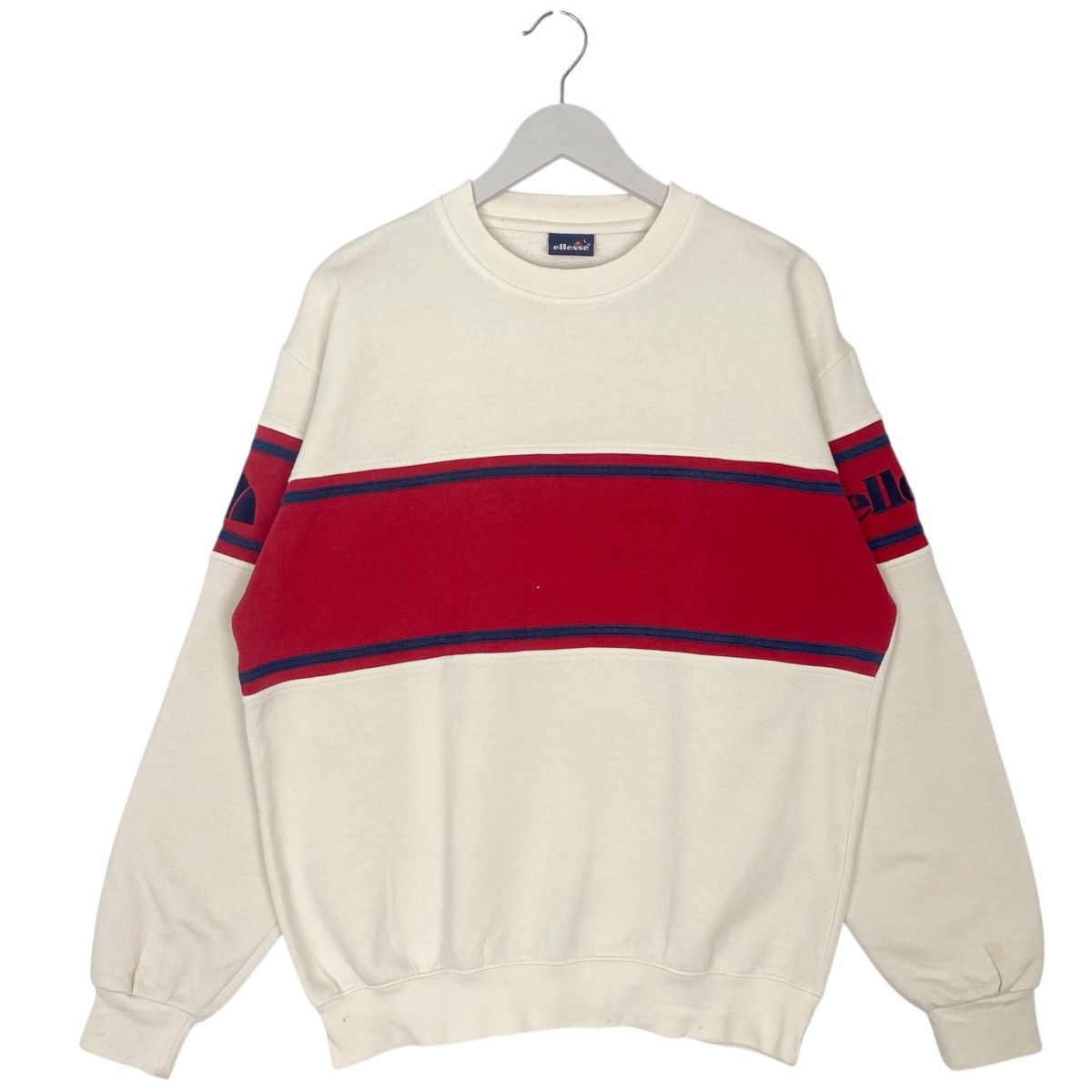 Vintage Ellesse Big Printed Embroidered Crewneck White/Red