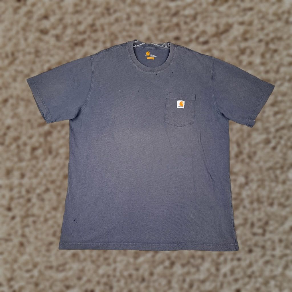 Carhartt VINTAGE Carhartt Shirt Mens 2XL Tall Blue Short Sleeve Pocket Crew Neck Cotton READ Size US XXL / EU 58 / 5 - 1 Thumbnail