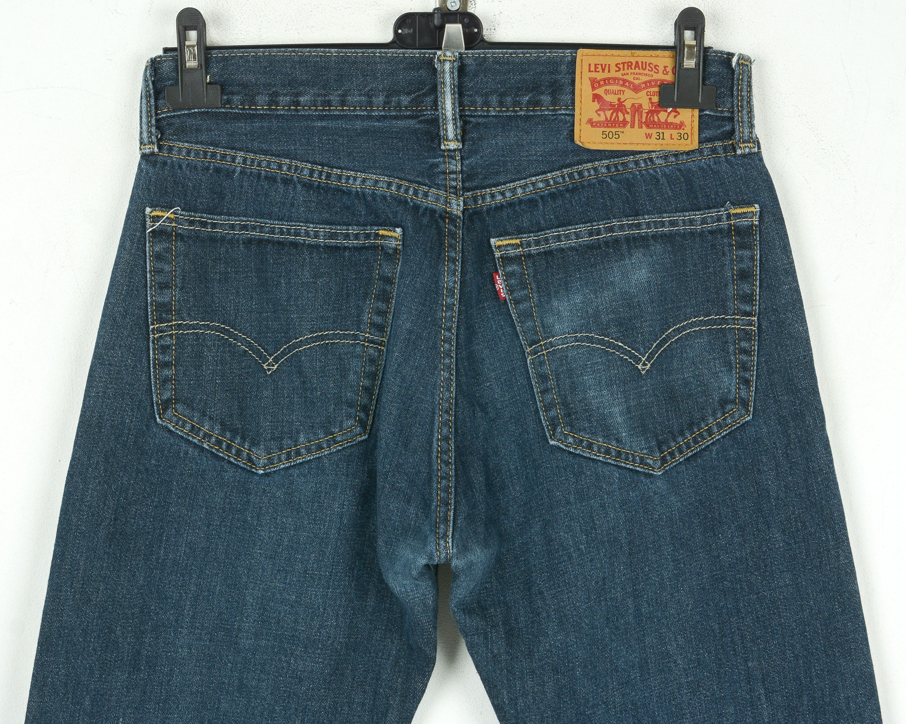 Levi's 505 Men W31 L27 Regular Straight Jeans Denim Pants Trousers Size US 31 - 9 Thumbnail