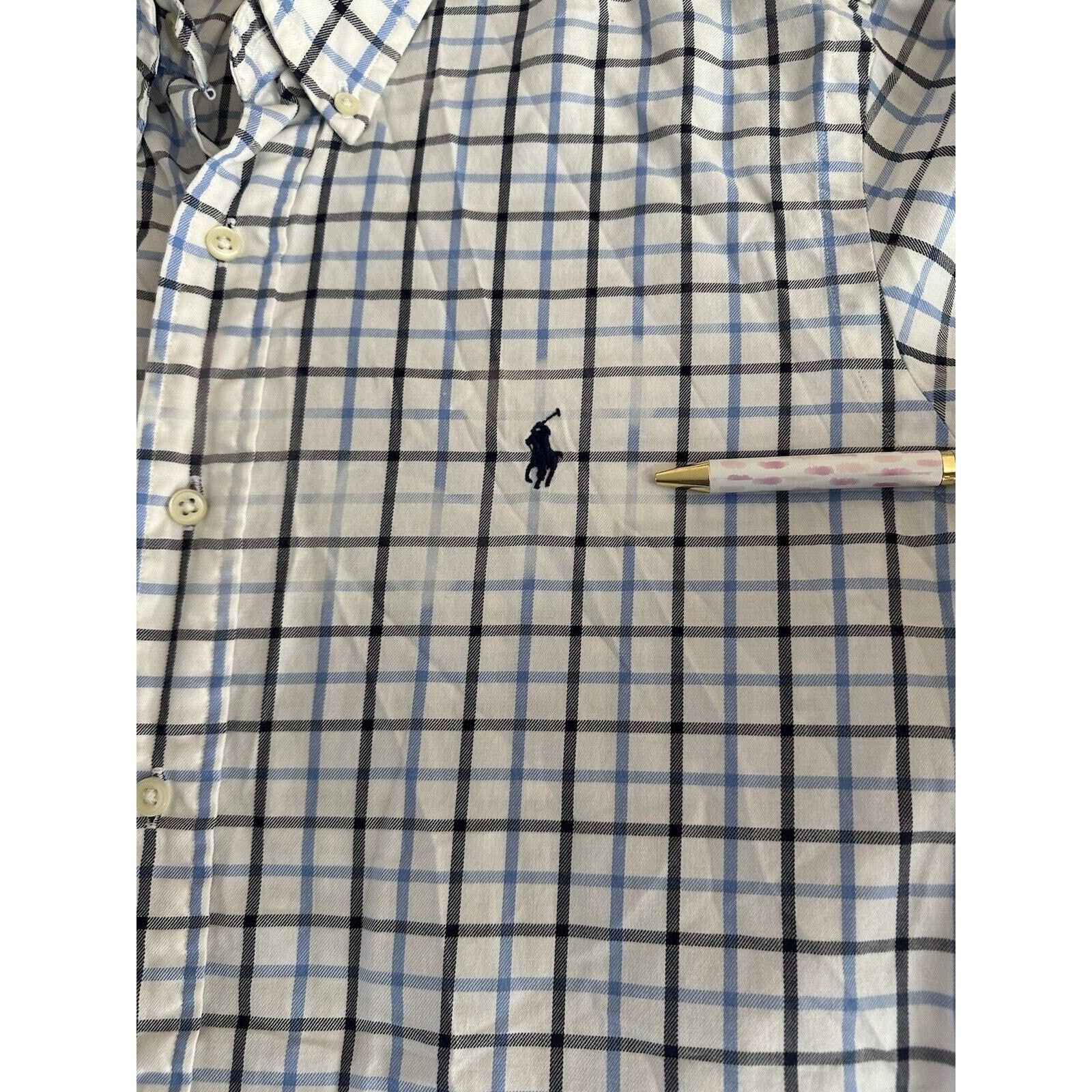 Ralph Lauren Ralph Lauren Custom Fit Button Medium Shirt White Blue/Pony Size US M / EU 48-50 / 2 - 3 Thumbnail