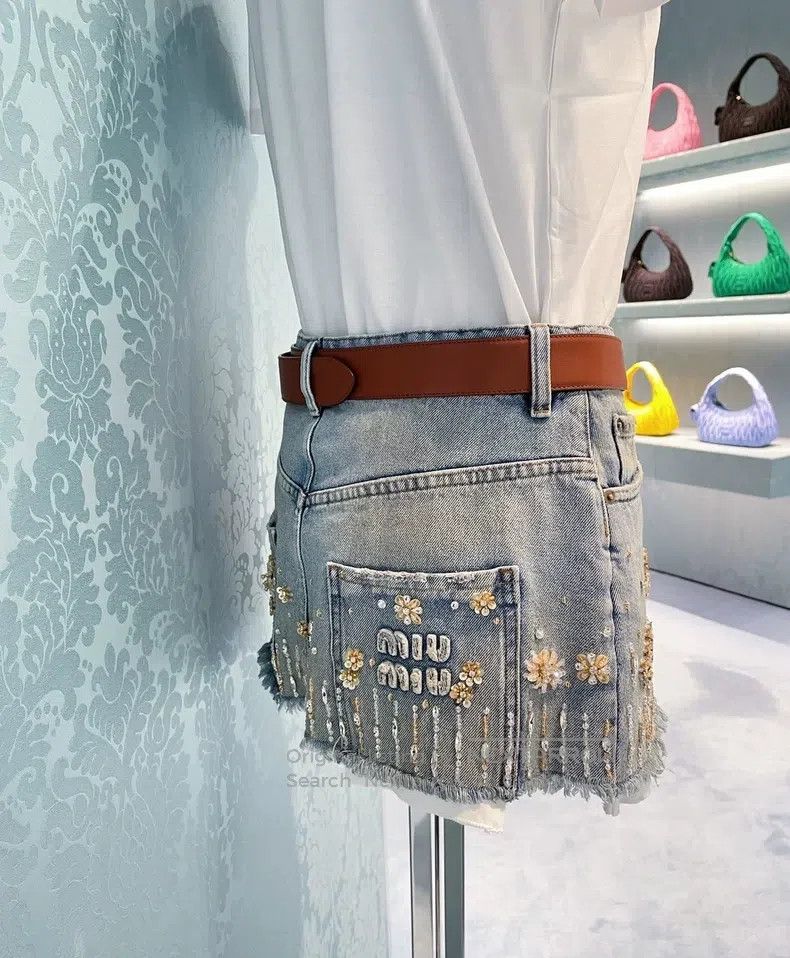 Miu Miu Miu Miu 40 Hand-made custom diamond ornaments stereoscopic Size 39" - 4 Thumbnail