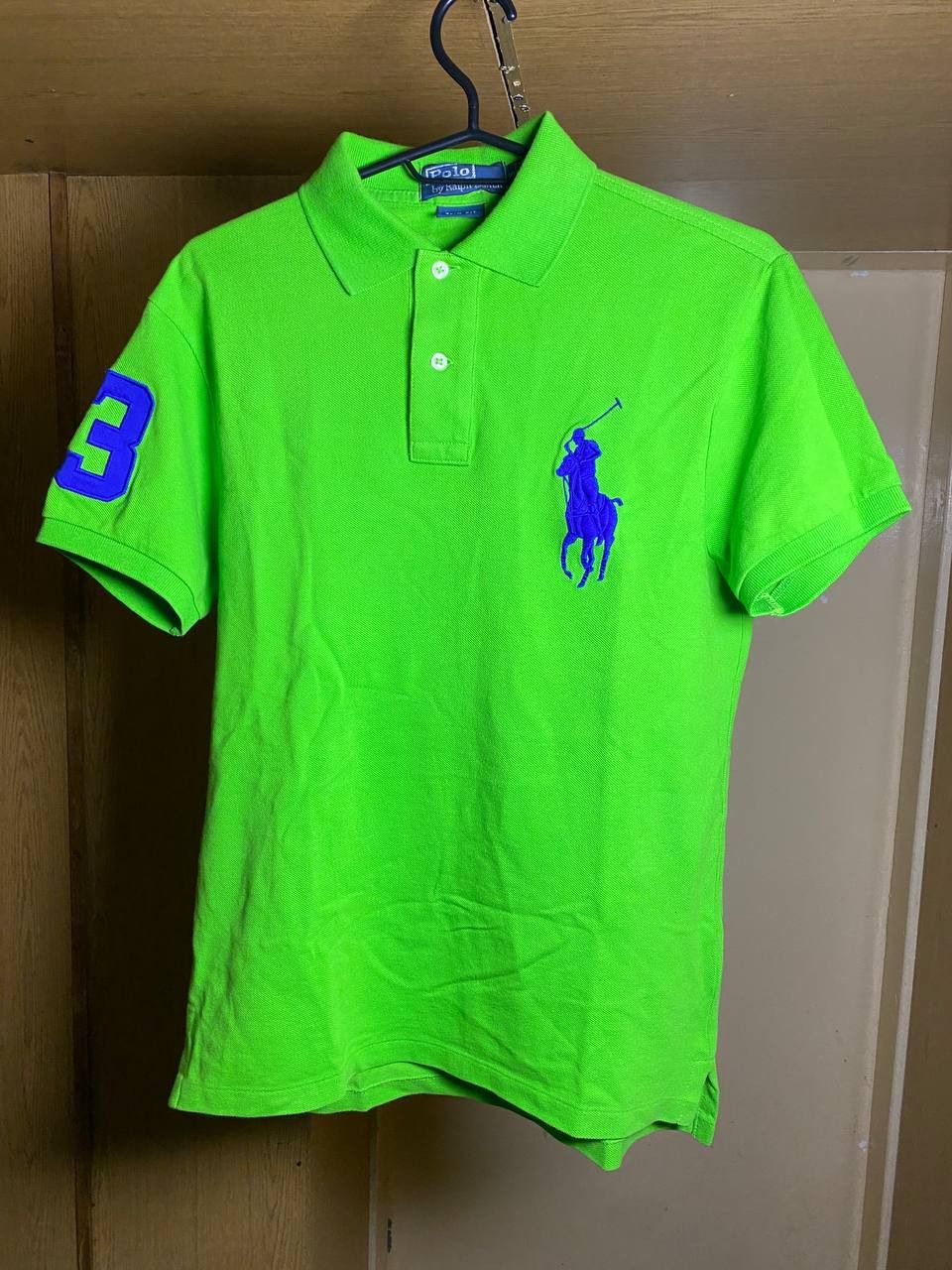 Polo Ralph Lauren × Vintage 👕 Ralph Lauren Polo Shirt – Neon Green / Purple Logo Size US S / EU 44-46 / 1 - 1 Thumbnail