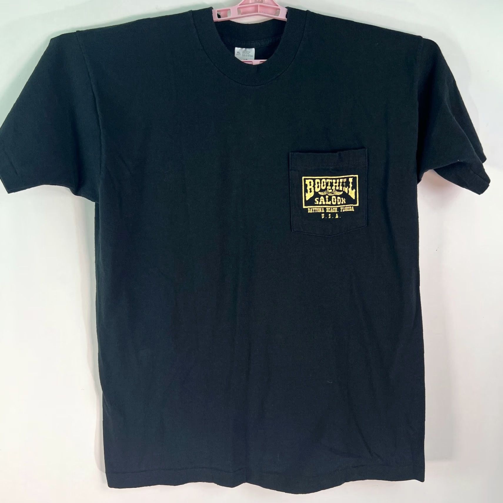Fruit Of The Loom VTG Fruit Of The Loom Mens Black Tee XL T Shirt Graphic Biker 1996 Daytona Bike Week Saloon Crew Neck Short Sleeve Vintage US Mens Size US XL / EU 56 / 4 - 3 Thumbnail