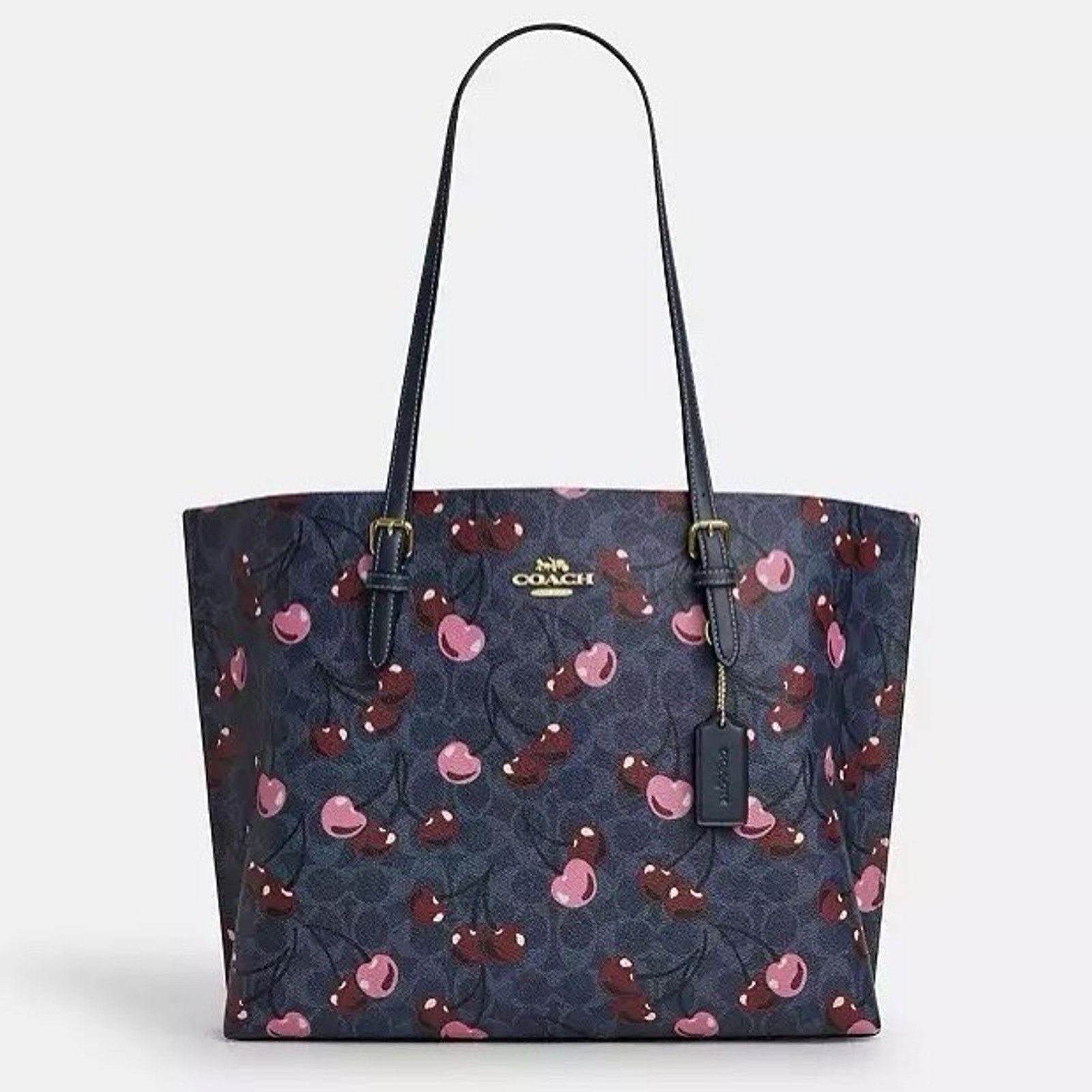 Coach NWT Coach Mollie Tote Signature Canvas Cherry Print CAA73 Size ONE SIZE - 6 Thumbnail
