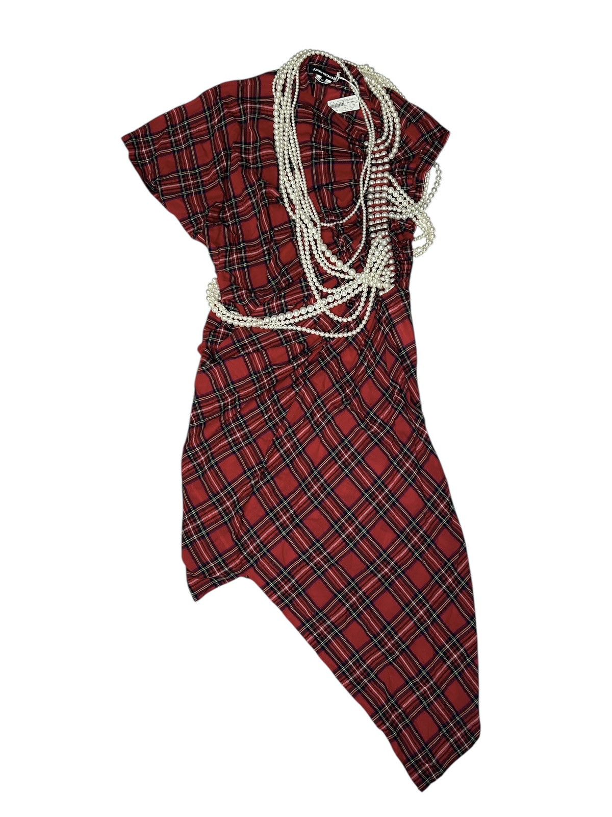 Junya Watanabe S/S 23 Pearl Embellished Tartan Dress Size M / US 6-8 / IT 42-44 - 2 Thumbnail