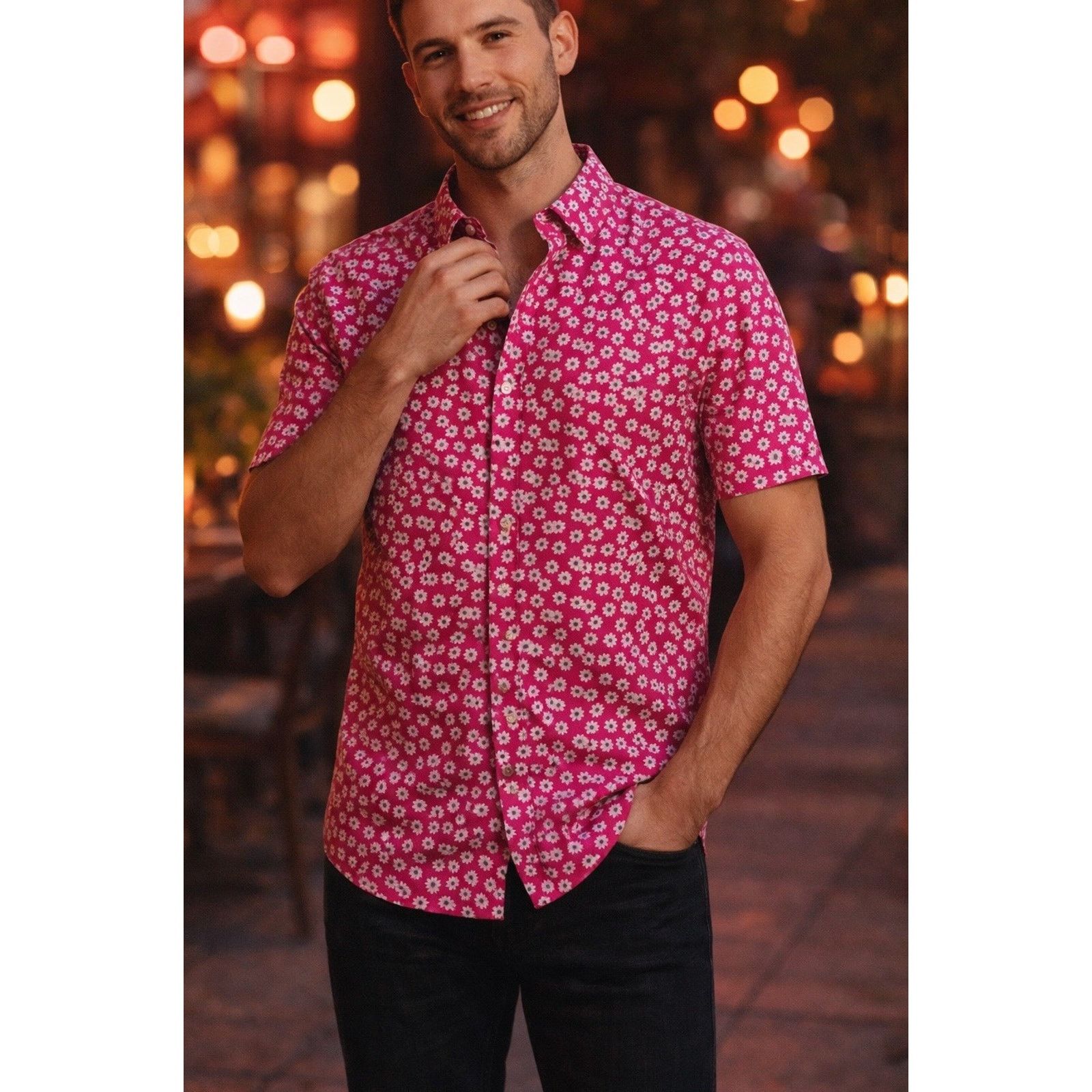 Ted Baker Ted Baker Pink Floral Valentine 💘 Button Down L Luxury EUC Size US L / EU 52-54 / 3 - 1 Thumbnail