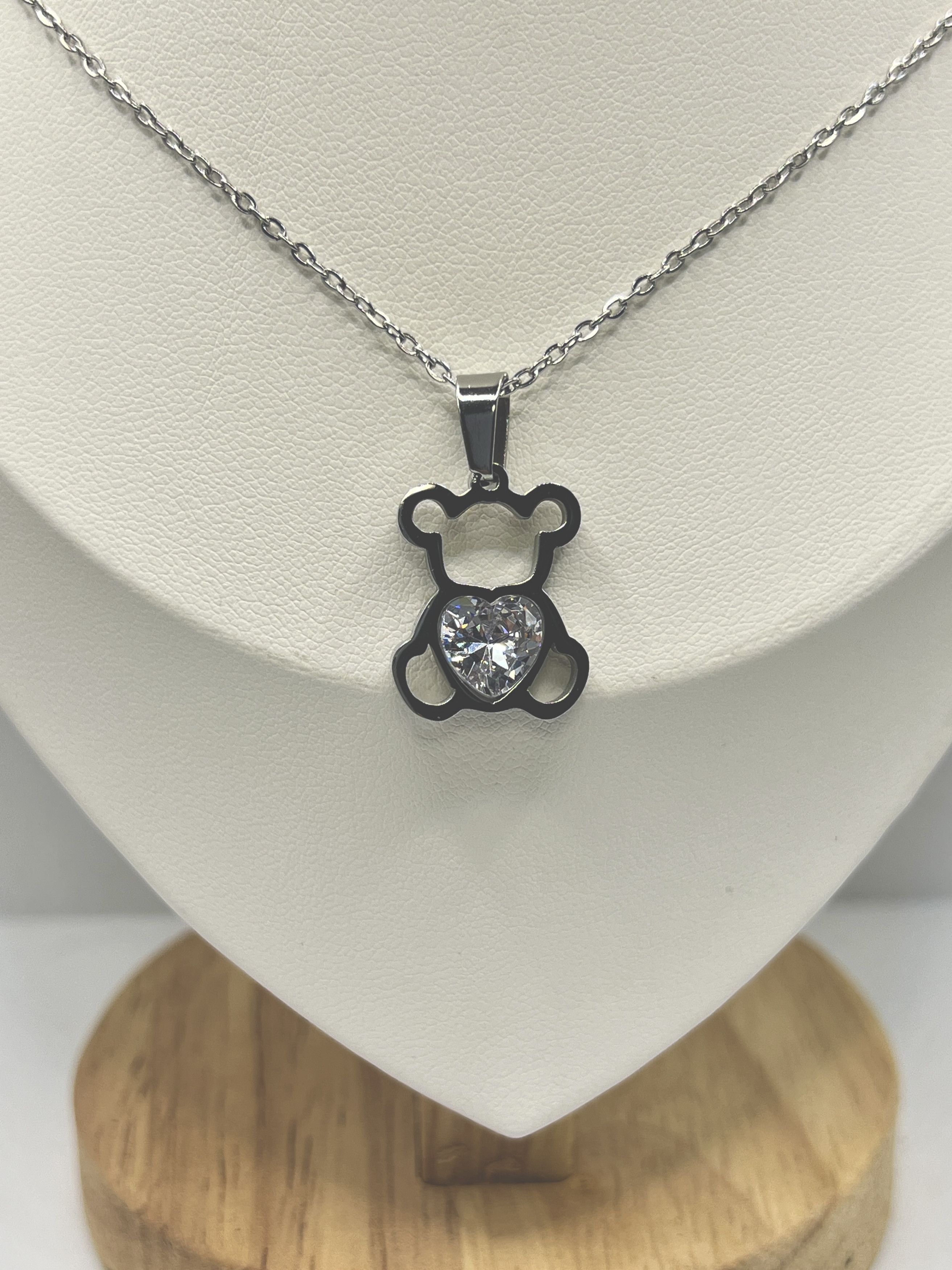 Designer Love Bear Chain Necklace with Cz Size ONE SIZE - 3 Thumbnail