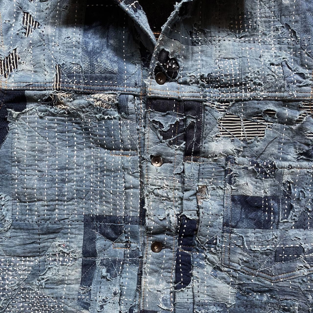 Kapital Indigo Boro Sashiko Denim Jacket Size US L / EU 52-54 / 3 - 3 Thumbnail