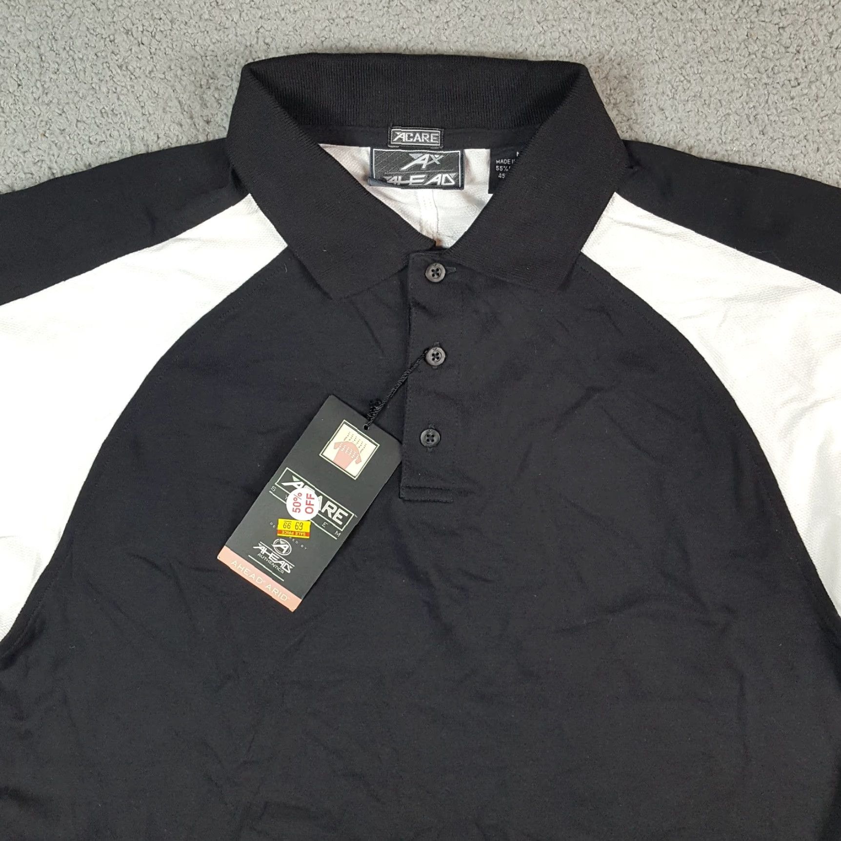 Vintage VINTAGE Ahead Polo Shirt Men Black Striped Breathable Lightweight Collared Size M Size US M / EU 48-50 / 2 - 3 Thumbnail