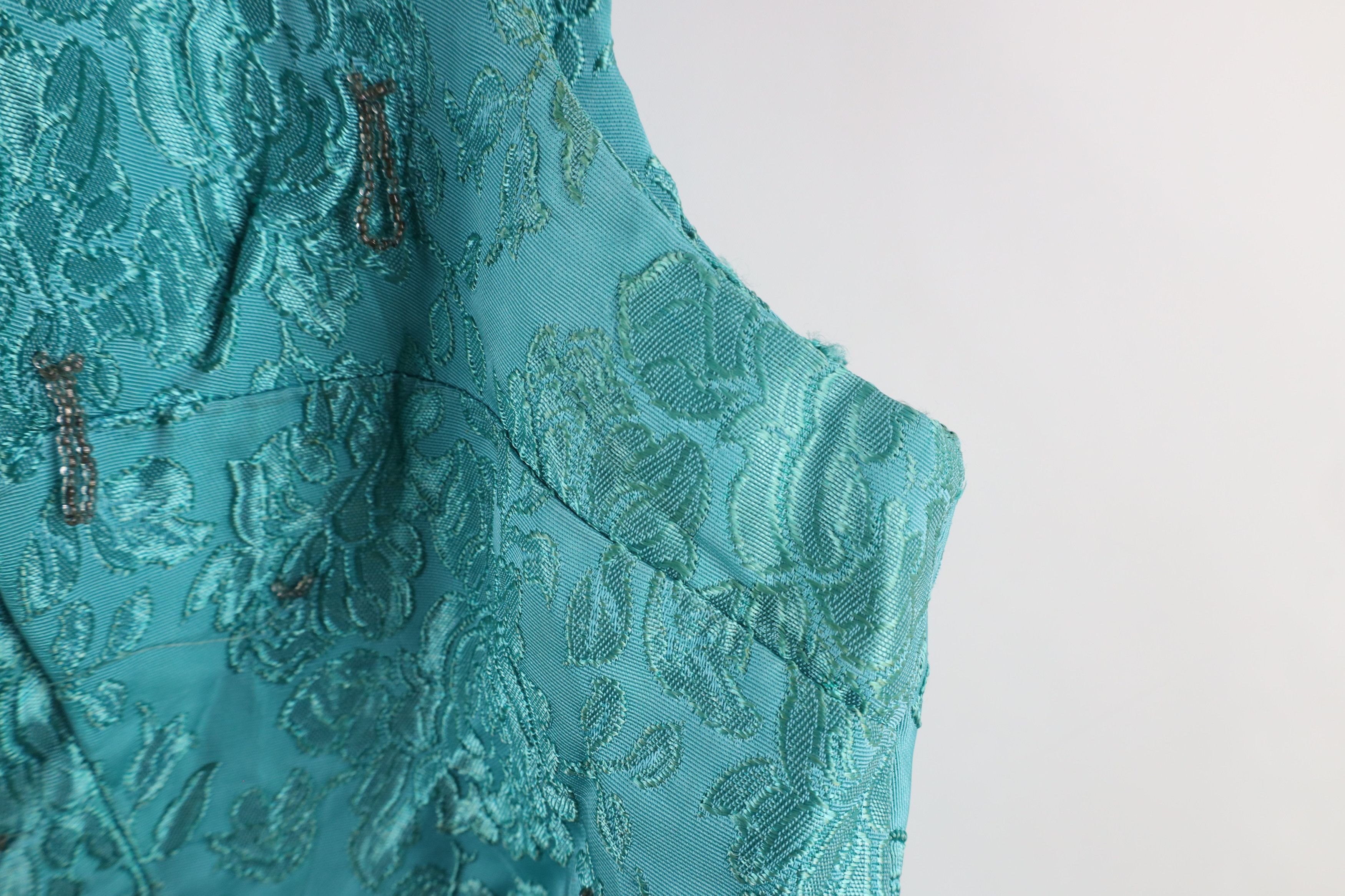 Vintage Vintage 50s 60s Rockabilly Beaded Silk Flower Blouse Top Size XL / US 12-14 / IT 48-50 - 4 Thumbnail