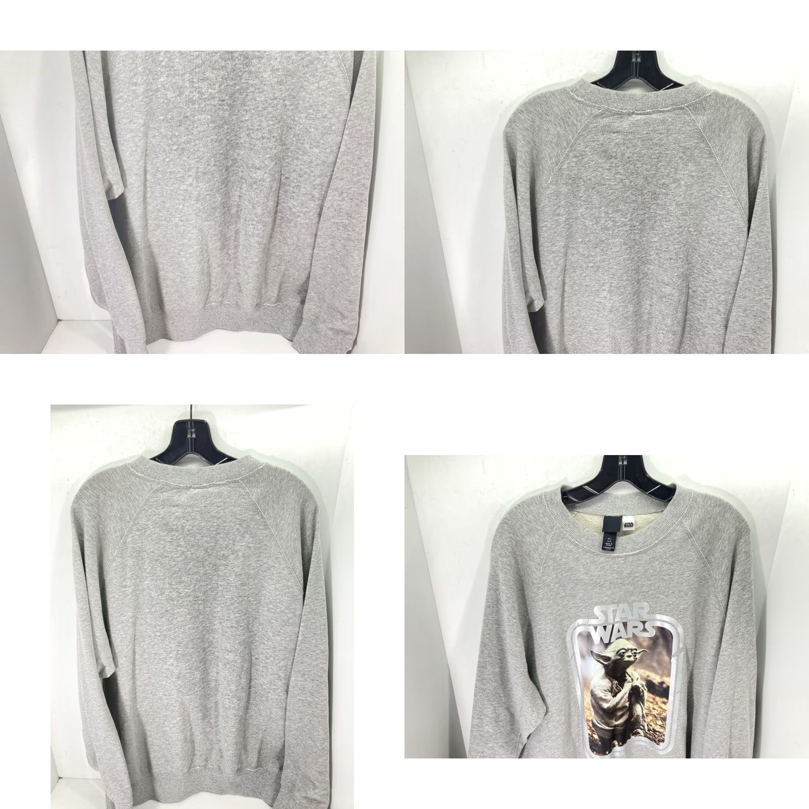 Star Wars VINTAGE Star Wars Yoda H&M Sweatshirt Men Size L Gray Pullover Long Sleeve Cotton Crew Neck Graphic Print Stars Shirt Mens Size US L / EU 52-54 / 3 - 8 Thumbnail