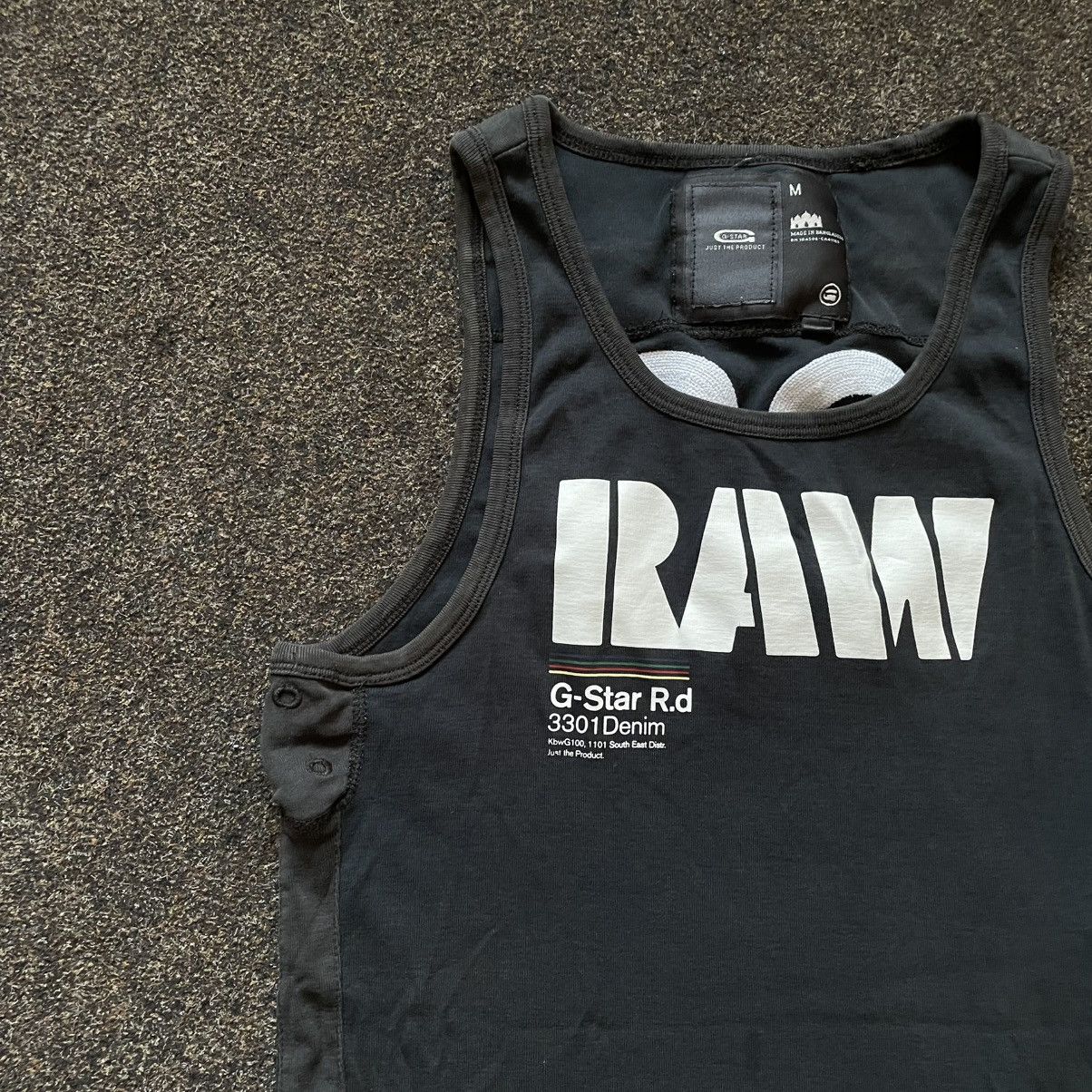 Vintage Vintage 90s G Star Raw Tank Top Graphic Streetwear Cropped M Size US M / EU 48-50 / 2 - 2 Thumbnail