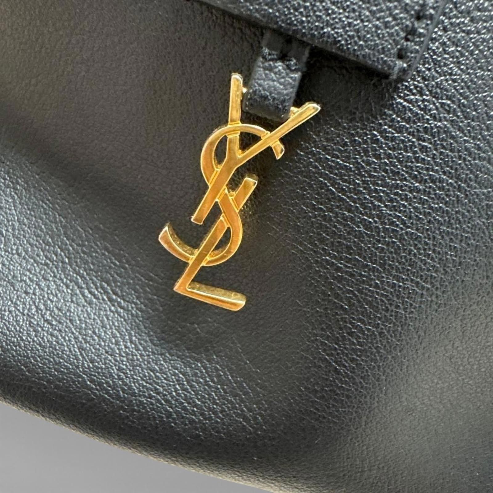 Saint Laurent Paris Saint Laurent - Black Leather Tote Bag Gold Hardware Size ONE SIZE - 5 Thumbnail