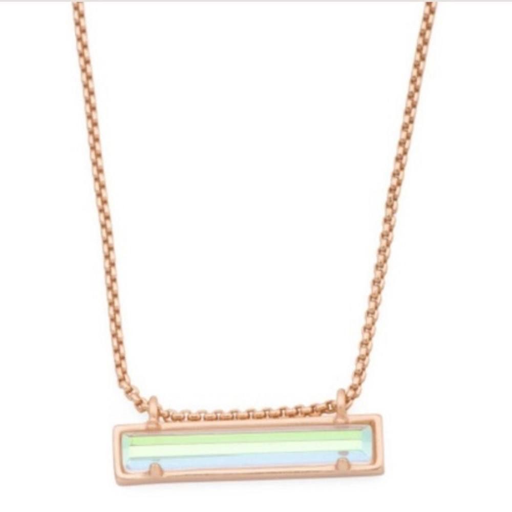 Kendra Scott Kendra Scott Leanor Rose Gold Chain Dichroic Glass Necklace Size ONE SIZE - 2 Thumbnail