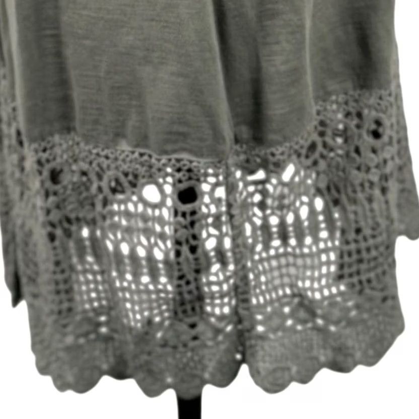 Vintage Chico Georgianna Easywear Vest 2 L Cotton Crochet Lace Hem Boho Slub Cottagecore Size L / US 10 / IT 46 - 4 Thumbnail