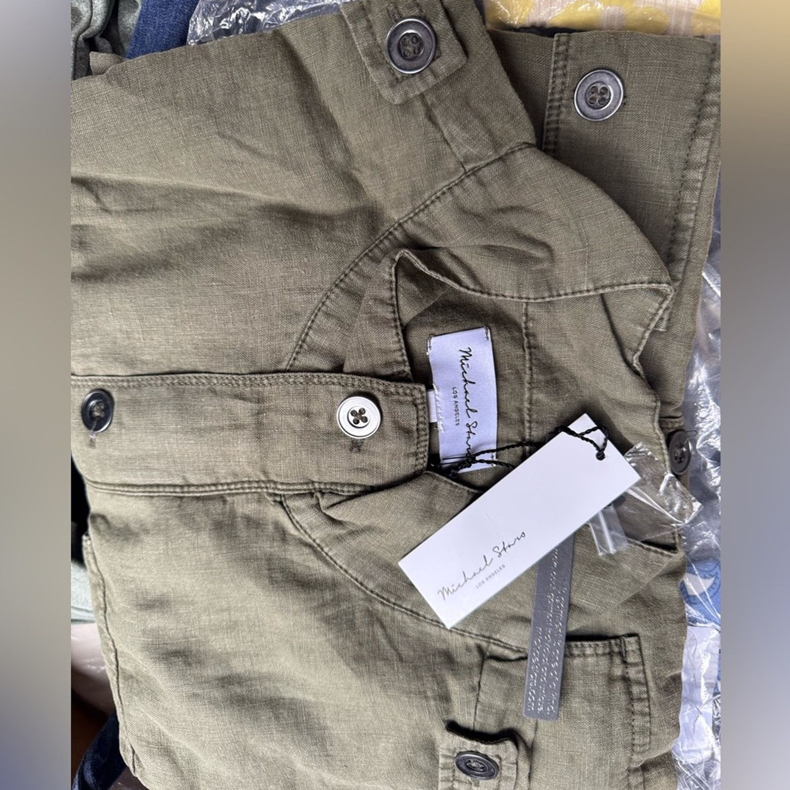 Michael Stars 🎉LAST PIECE🎉MICHAEL STARS Linen Frankie‎ Anorak Jacket Size L / US 10 / IT 46 - 3 Thumbnail