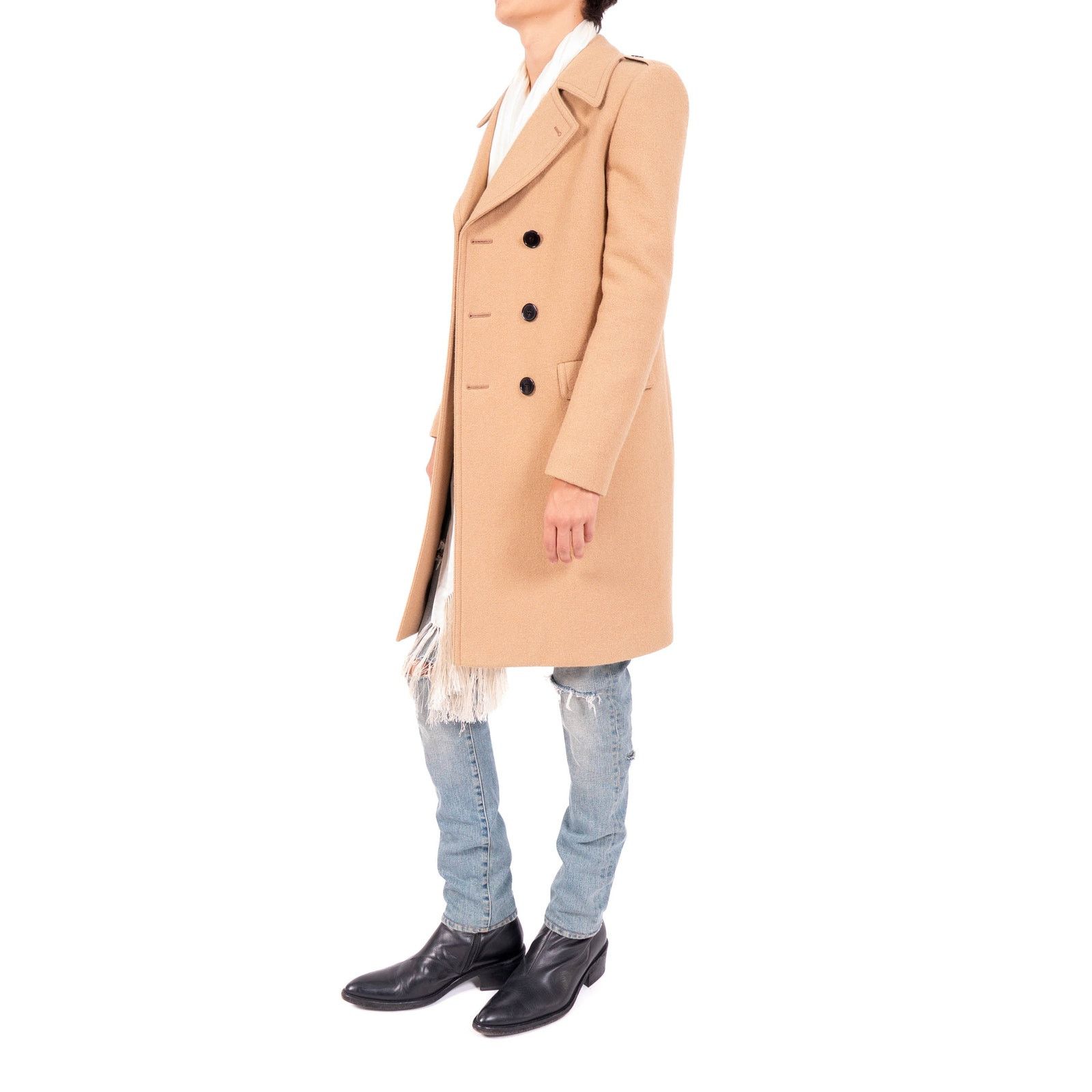 Saint Laurent Paris FW16 Double Breasted Coat in Camel Wool Size US XS / EU 42 / 0 - 3 Thumbnail