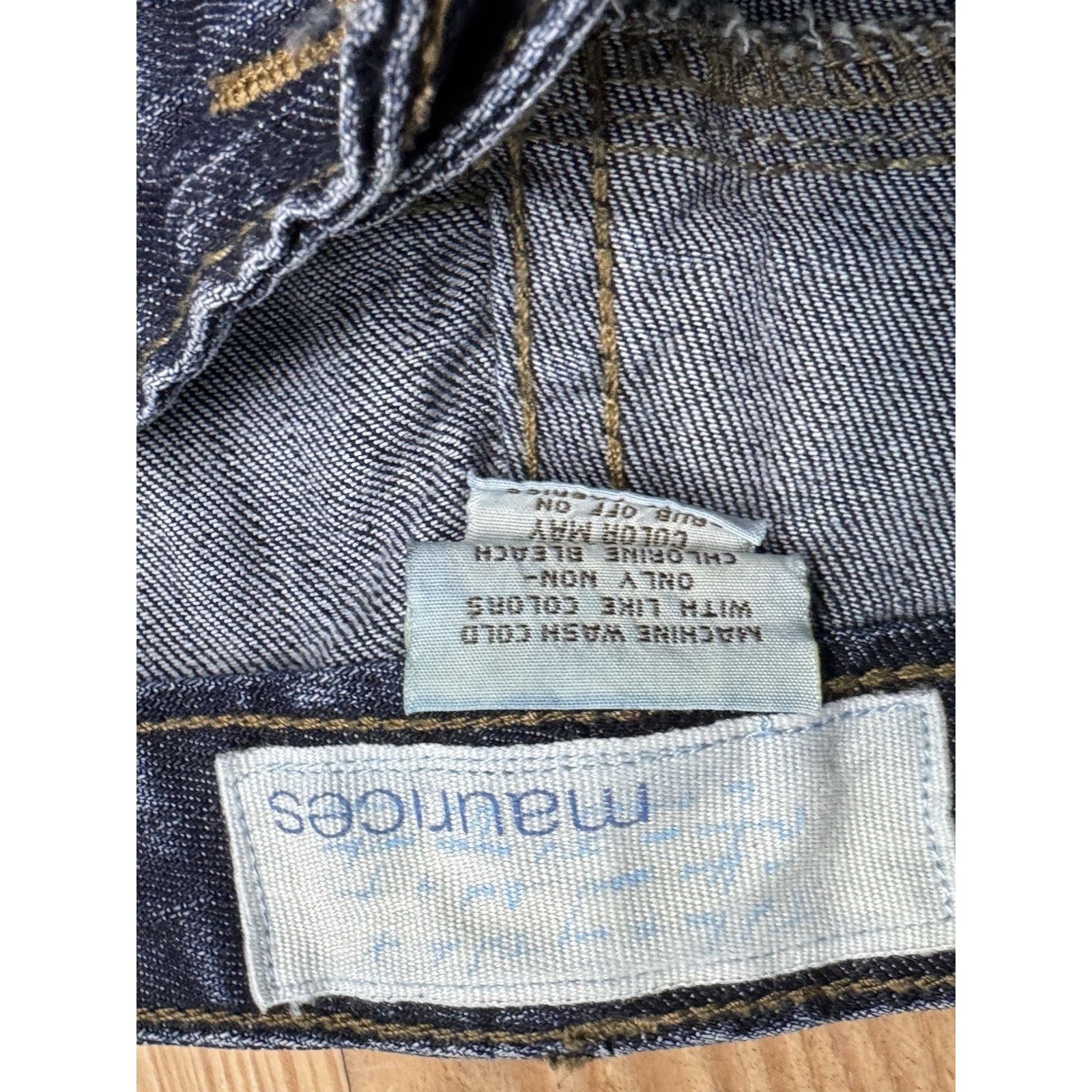 Maurice Lacroix Maurices Women's Crop Blue Denim Jeans Basket Weave Sz 7/8 Size 30" / US 8 / IT 44 - 5 Thumbnail