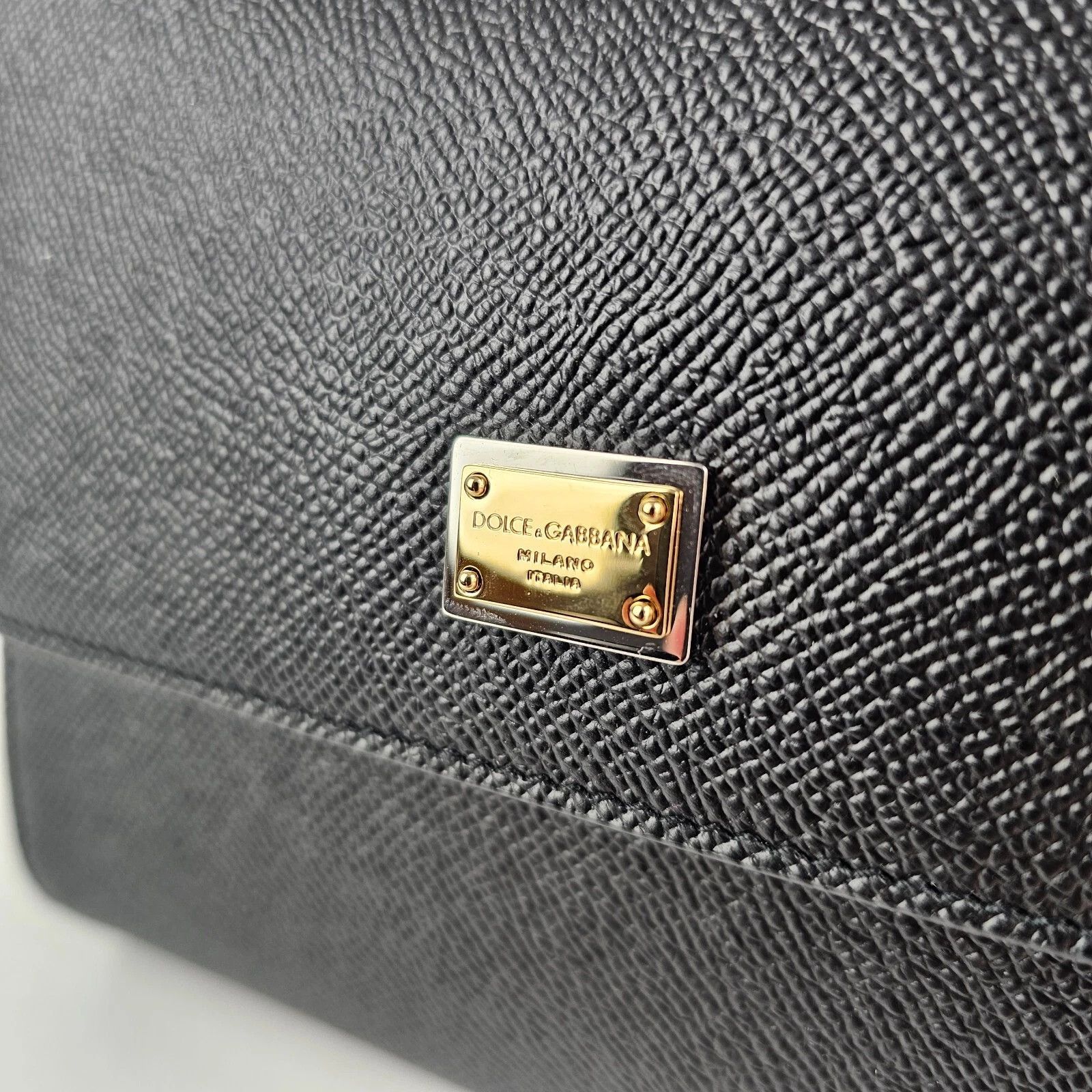 Dolce & Gabbana D&G Medium Sicily Black Leather Top Handle Bag Size ONE SIZE - 5 Thumbnail