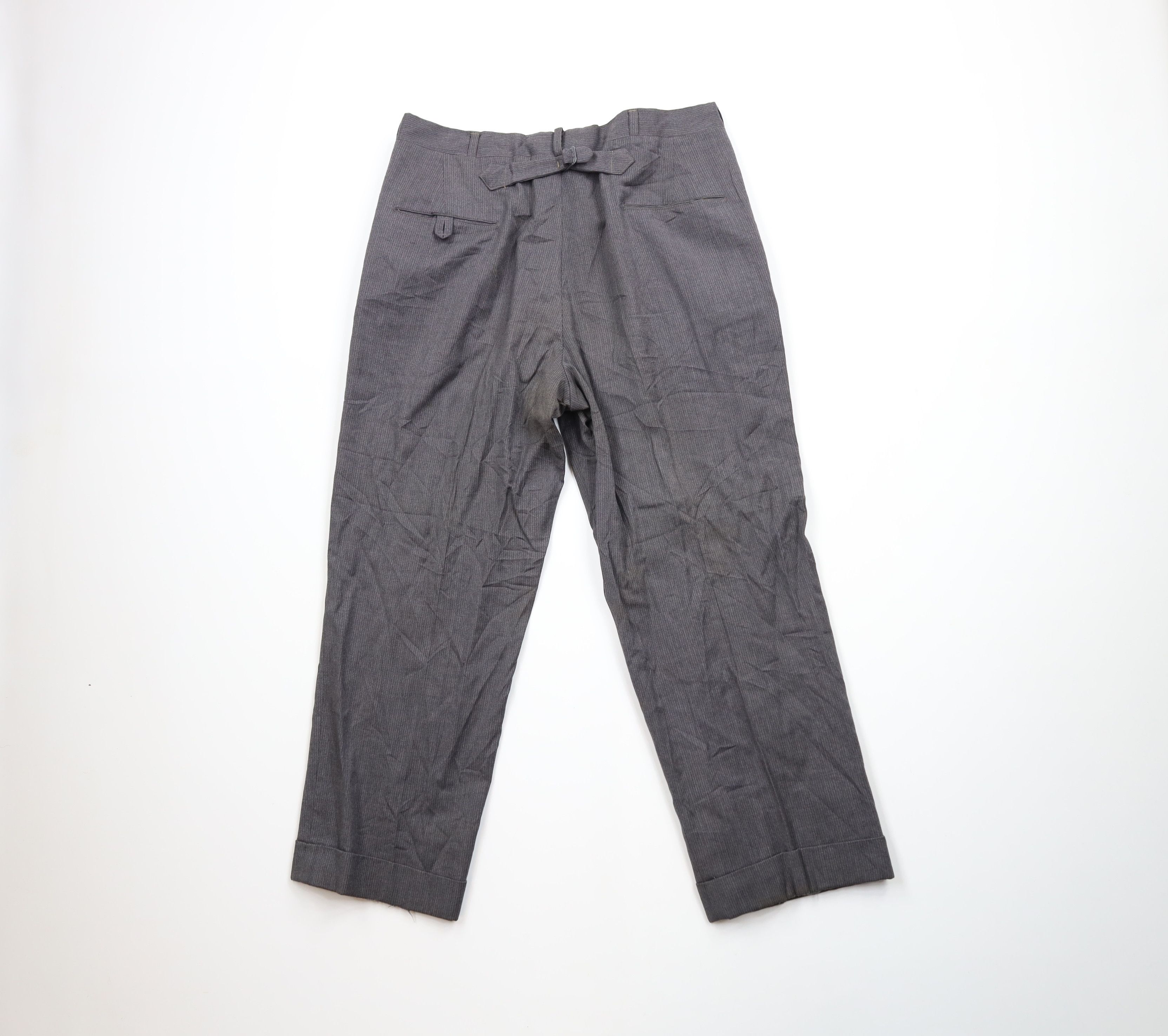 Vintage Vintage 40s 50s Rockabilly Back Striped Wool Pants USA Size US 34 / EU 50 - 12 Thumbnail