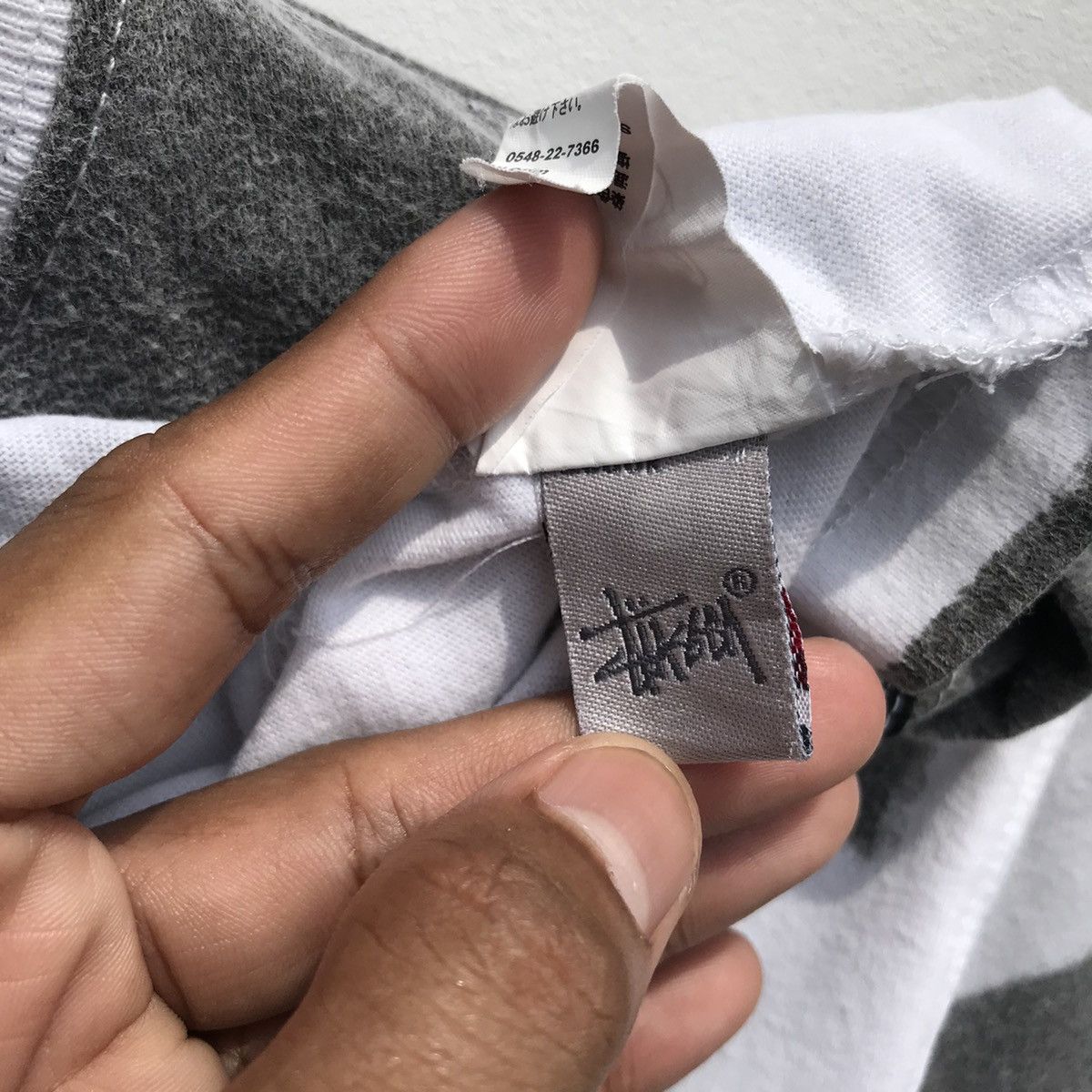 Stussy × Vintage 💥Distressed💥Stussy Stripe Work Wear Shirt Stussy Skatebords Size US S / EU 44-46 / 1 - 14 Thumbnail