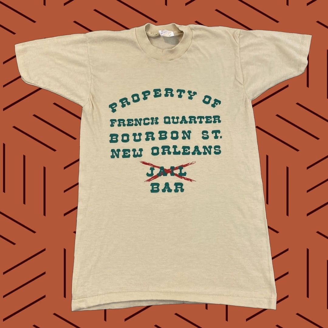 Vintage **VINTAGE 70s 80s New Orleans Mens Small Brown Beer Jail T-Shirt** User: **VINTAGE NEW ORLEANS MEN'S SMALL BROWN BEER JAIL T-SHIRT 70S 80S** Size US S / EU 44-46 / 1 - 1 Thumbnail