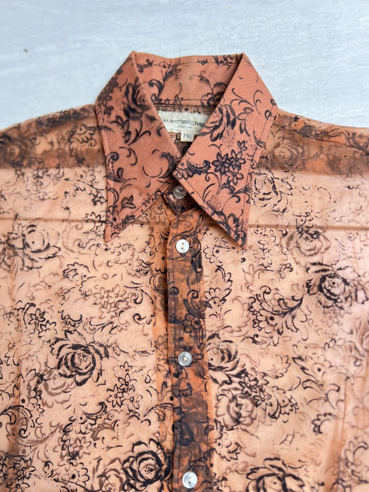 Vintage WENSLOW London Flower Motive Mesh Shirt Size US XS / EU 42 / 0 - 4 Thumbnail