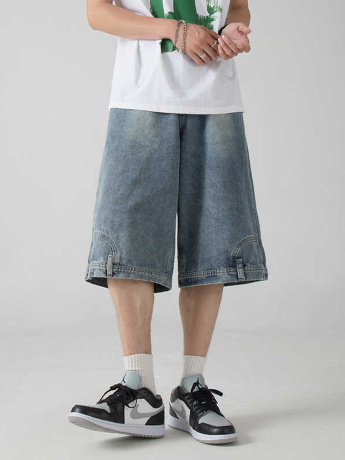 Japanese Brand × Jean Retro reverse wearing loose denim shorts Size US 30 / EU 46 - 1 Thumbnail