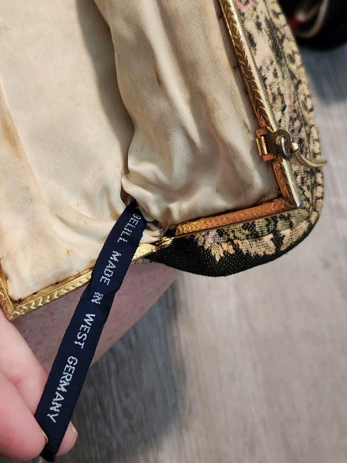 Handmade Vintage Tapestry Purse Clutch 30's 40's Belill Made In West Size ONE SIZE - 4 Thumbnail